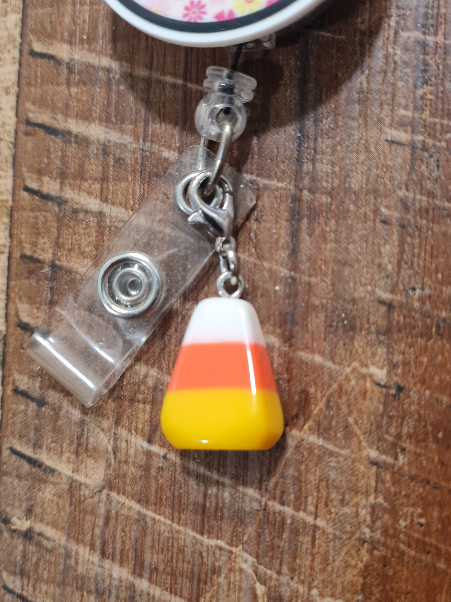 Halloween ~ Candy Corn ~ ID Badge Reel Charm ~ Custom Made Charms ~ Badge Buddy ~ Badge Accessories