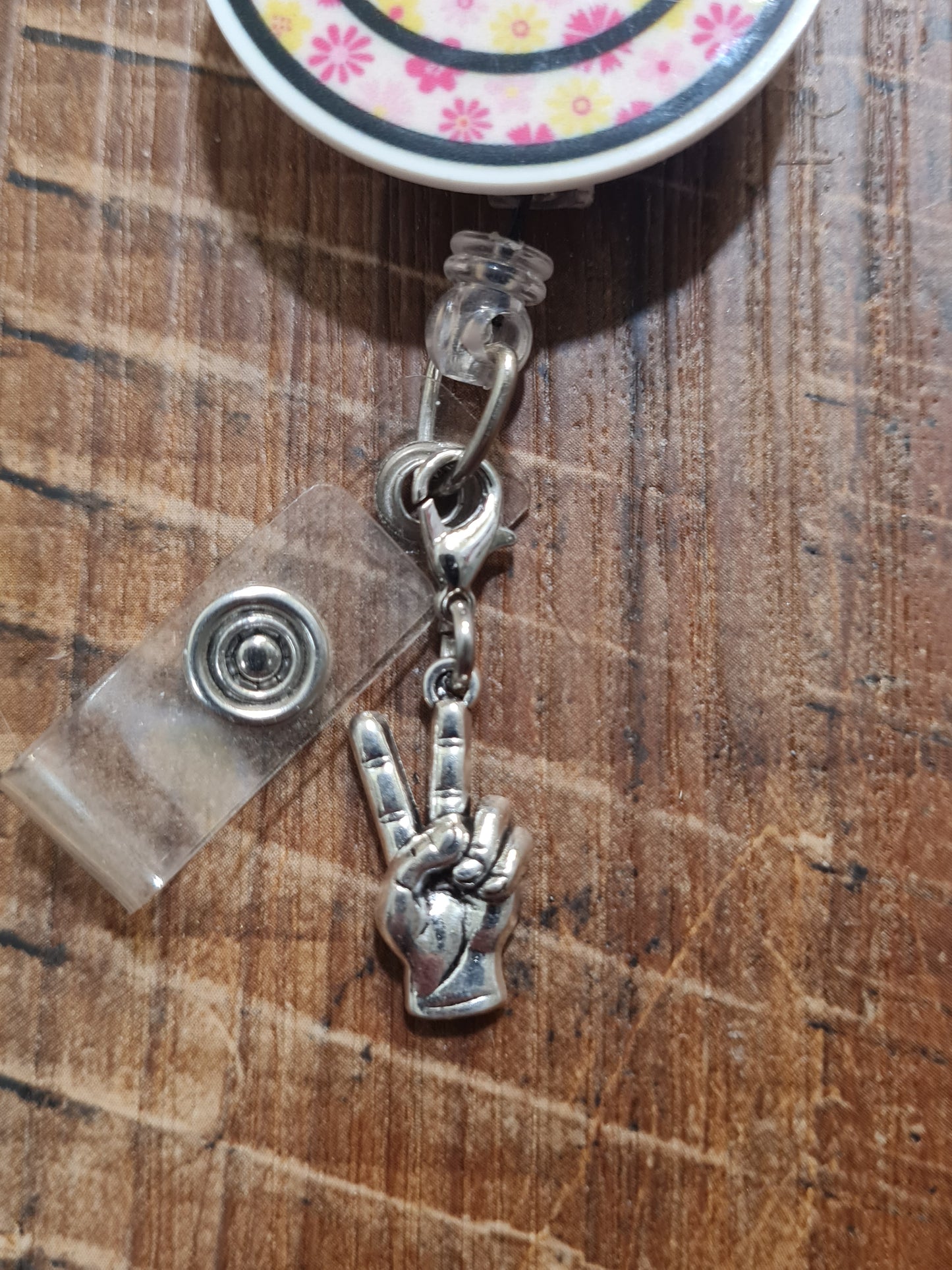 Peace Sign ~ ID Badge Reel Charm ~ Custom Made Charms ~ Badge Buddy ~ Badge Accessories