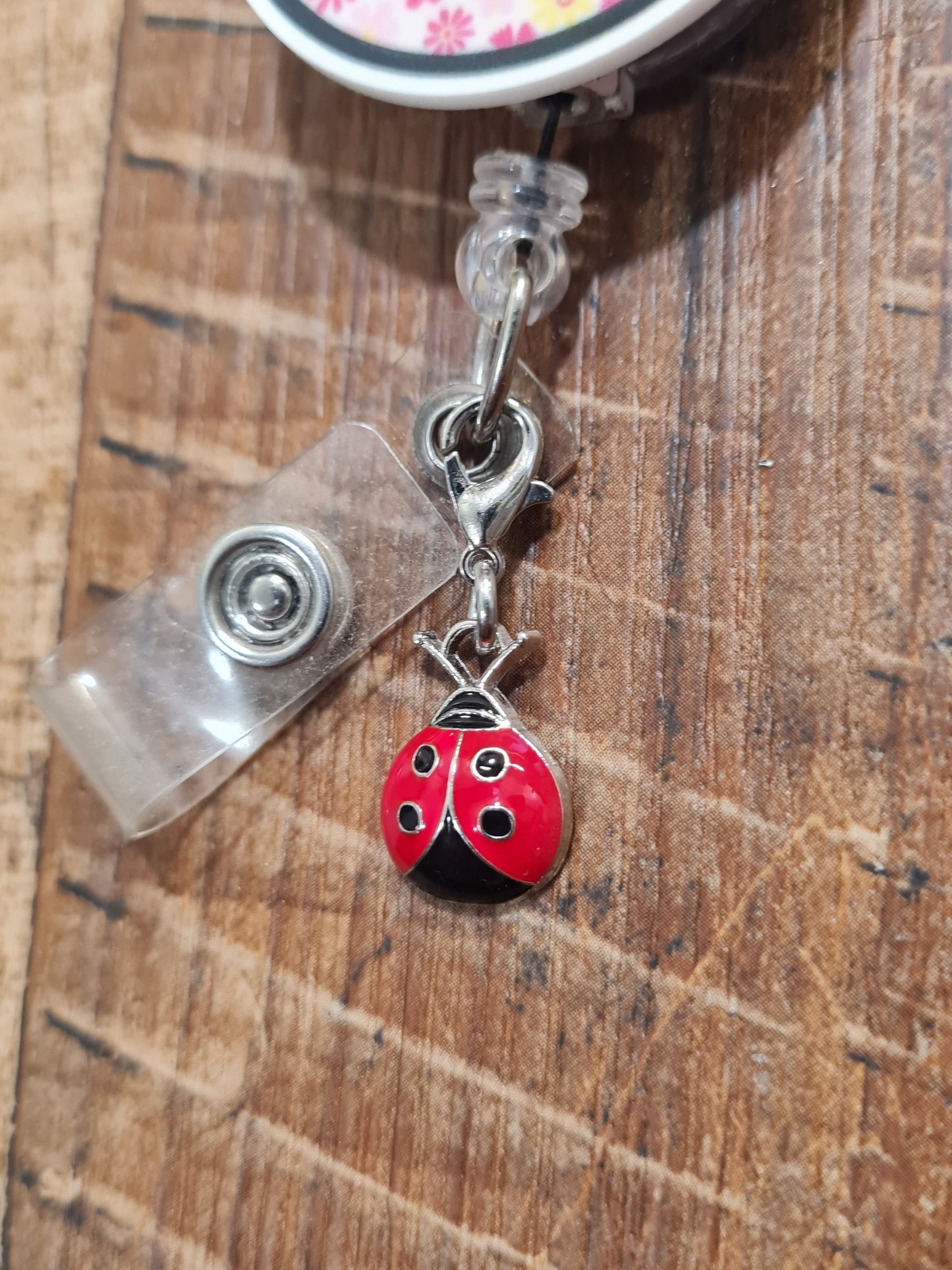 Lady Bug Badge Charm ~ ID Badge Reel Charm ~ Custom Made Charms ~ Badge Buddy ~ Badge Accessories ~ Lady Bug Charm ~ Lady Bugs