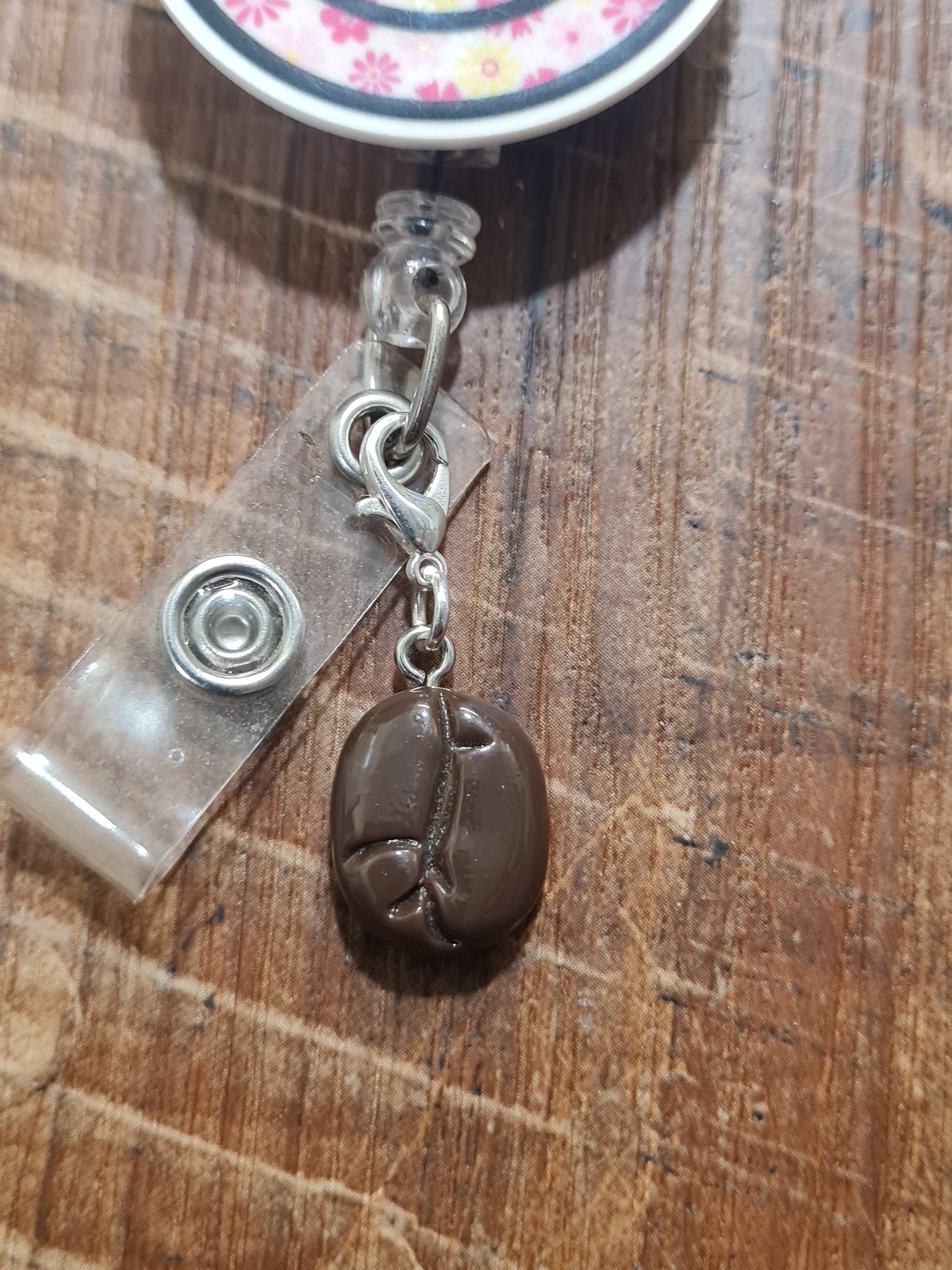 Coffee Bean ~ ID Badge Reel Charm ~ Custom Made Charms ~ Badge Buddy ~ Badge Accessories ~ Coffee Charm ~ Work Badge Charm ~Secret Santa