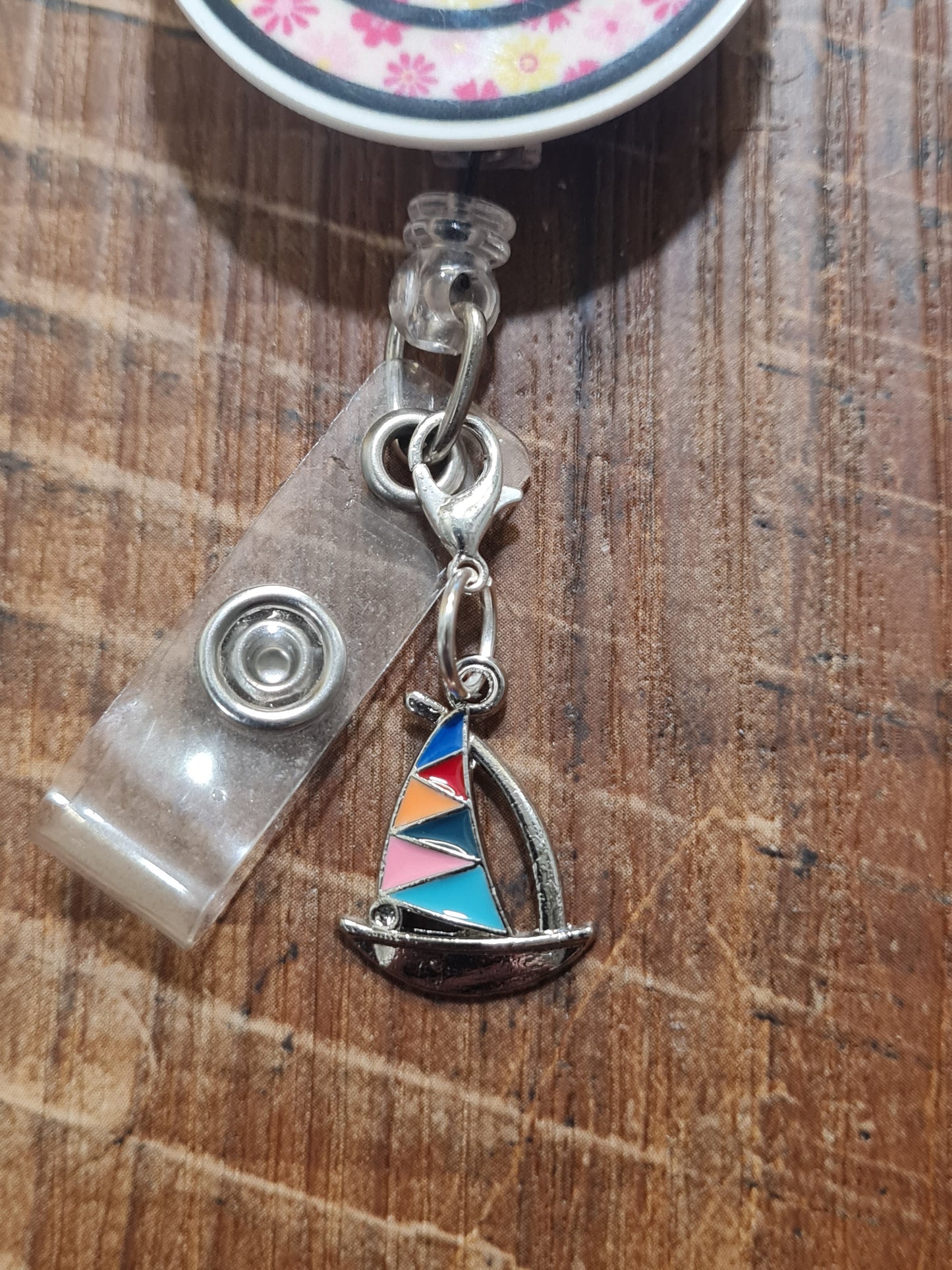 Sailboat Charm ~ ID Badge Reel Charm ~ Custom Made Charms ~ Badge Buddy ~ Badge Accessories ~ Boat Charm ~ Badge Charm ~ Boat