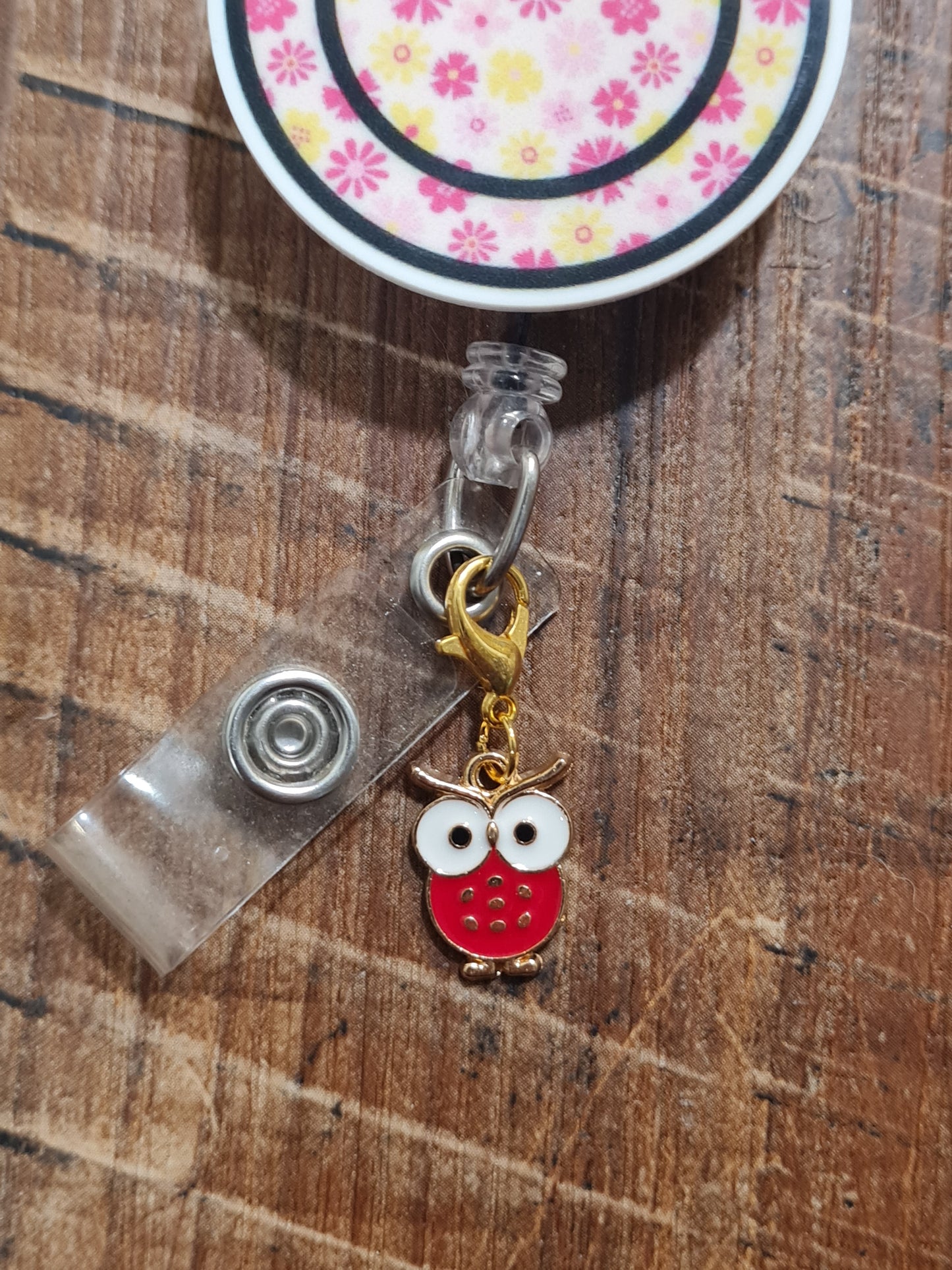 Colorful Owl Charm ~ ID Badge Reel Charm ~ Custom Made Charms ~ Badge Buddy ~ Badge Accessories ~ Cute Owl ~ Owl Charm ~ Work Badge Charm ~ Wise Owl ID Badge Reel Charm - Cute Bird Lanyard Flair for Nurses, Teachers, and Night Shift Staff