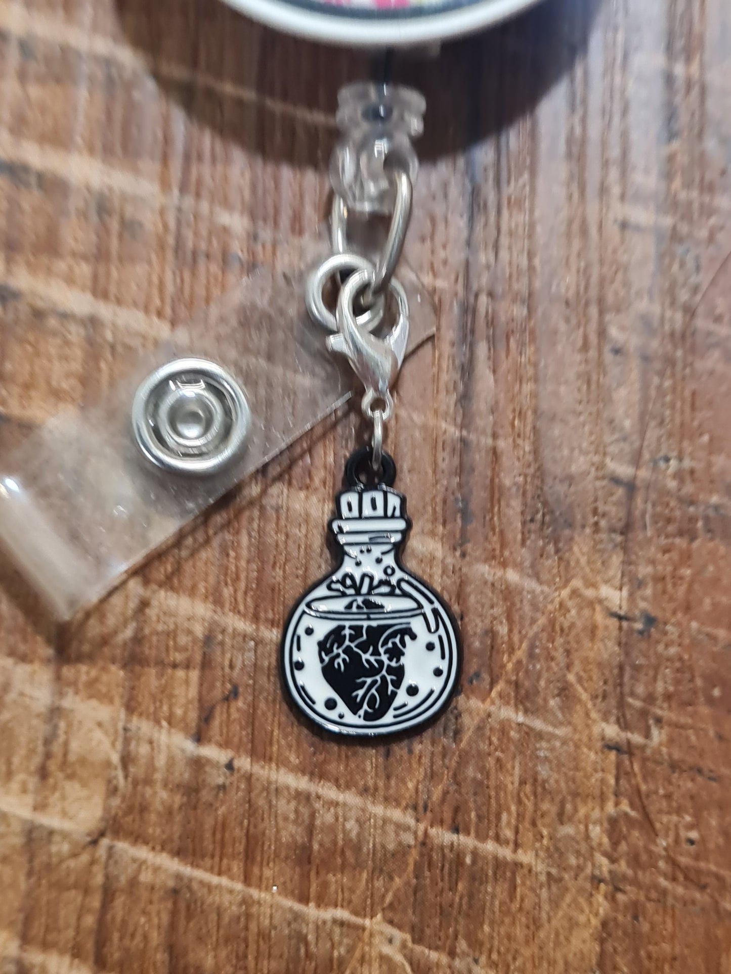 Halloween Charm ~ ID Badge Reel Charm ~ Custom Made Charms ~ Badge Buddy ~ Badge Accessories ~ ID Badge Charm ~ Potion ID Badge Charm ~ Poison Bottle ID Badge Reel Charm - Spooky Halloween Lanyard Flair for Nurses, Pharmacists, and Lab Techs
