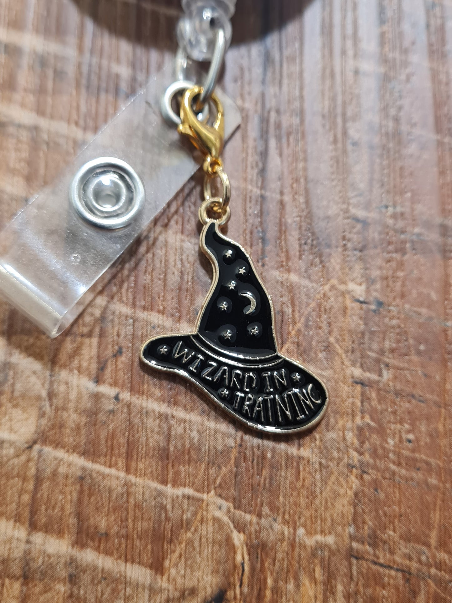 "Wizard in Training" ID Badge Charm - Magic Themed Flair for Student Nurses and Teachers - Witchy Academic Accessory for Grad Students and Interns