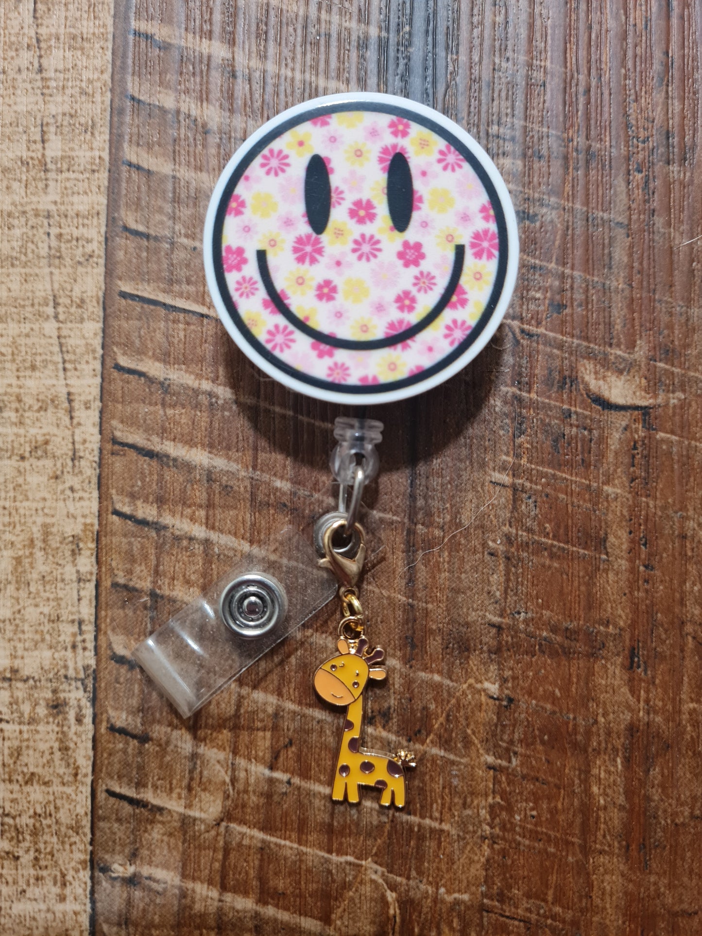 Giraffe ID Badge Reel Charm - Cute Animal Lanyard Accessory for Pediatric Nurses, Teachers, and Zoo Staff
