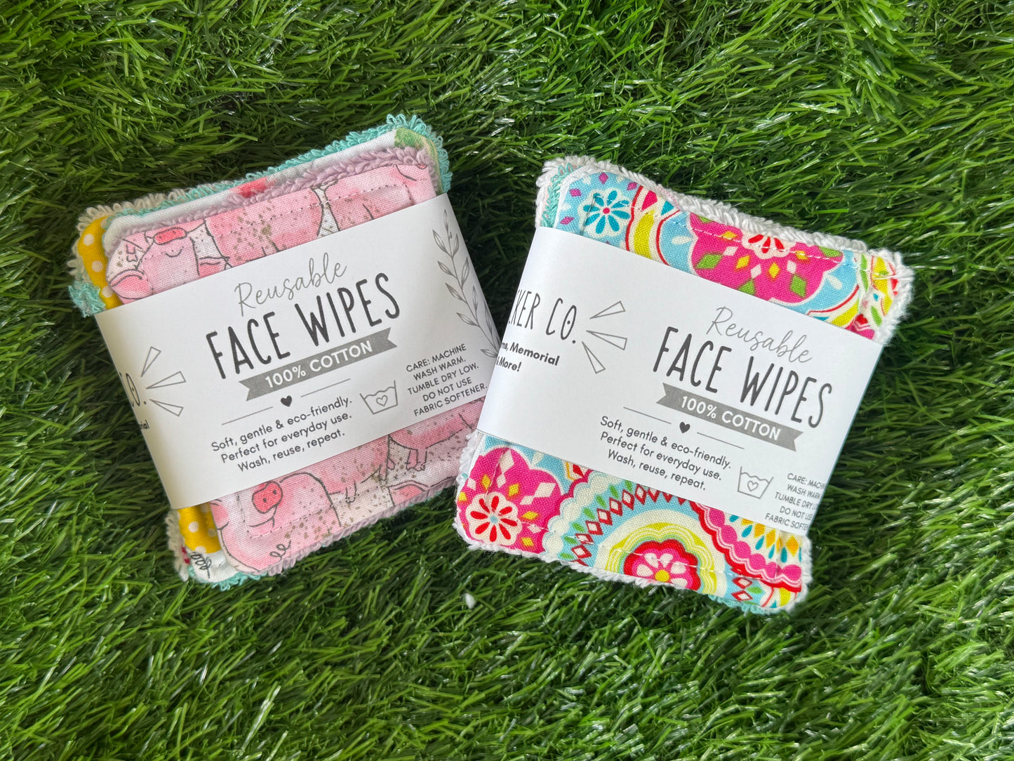 Reusable Cotton Face Wipes – Set of 5 | Eco-Friendly Makeup Remover Pads