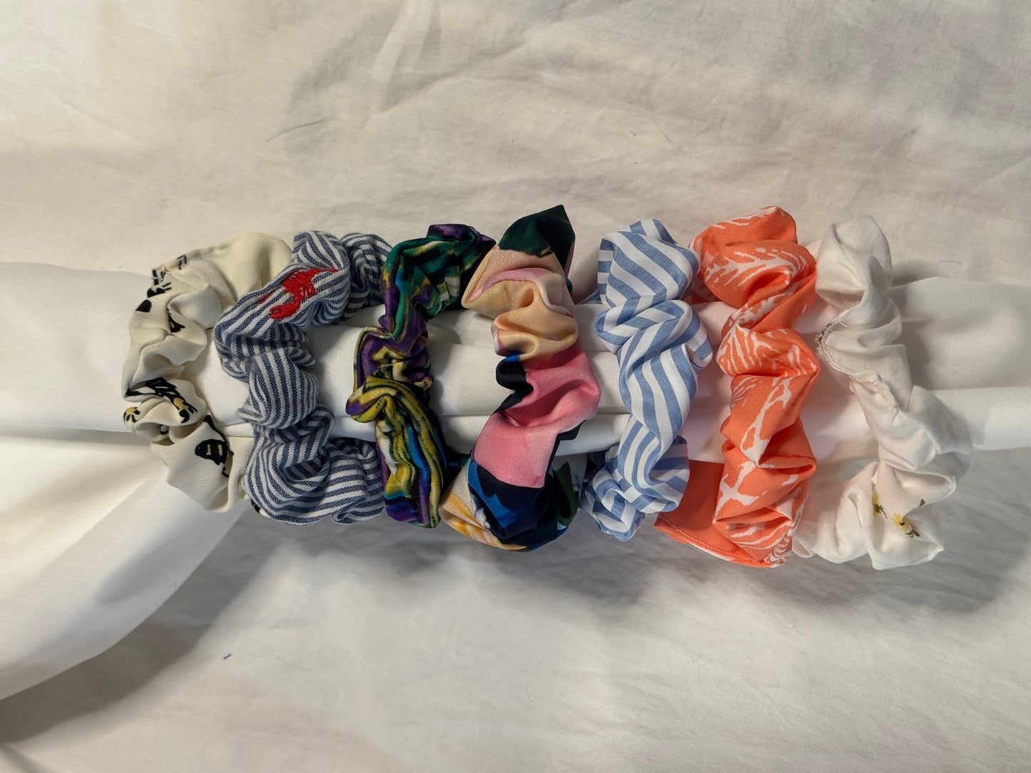 Satin, Rayon, Cotton Scrunchie, Oversize Mini Scrunchies, Ponytail Elastic Hair Tie, Handmade Scrunchie