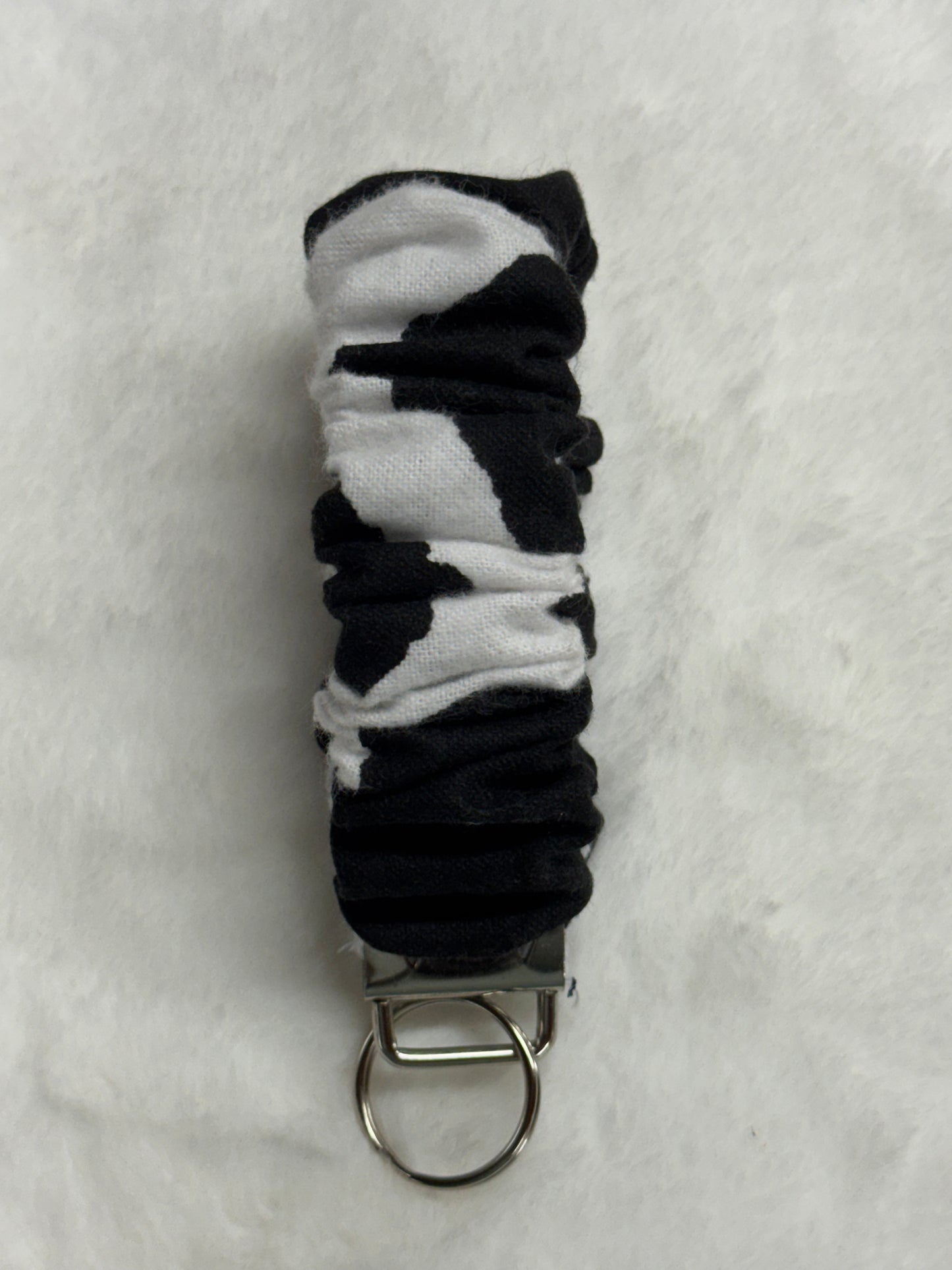 Cow ~ Handmade Wristlet Keychain ~ Cotton Wristlet Strap for Keys – Lightweight & Functional