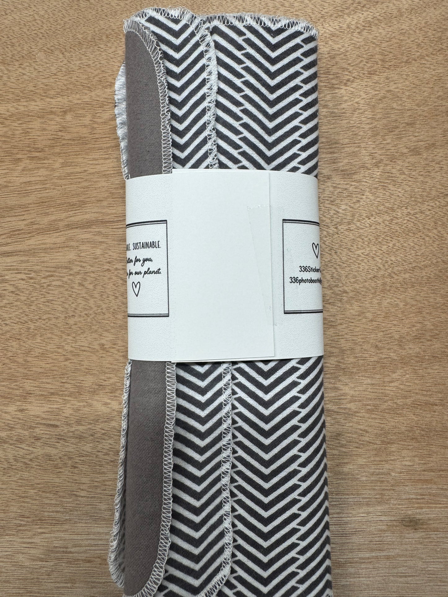 Grey Geometric | Reusable Non-Paper Towels Set of 5 | 100% Cotton Flannel | Eco-Friendly Cleaning Cloths | 10" x 10"