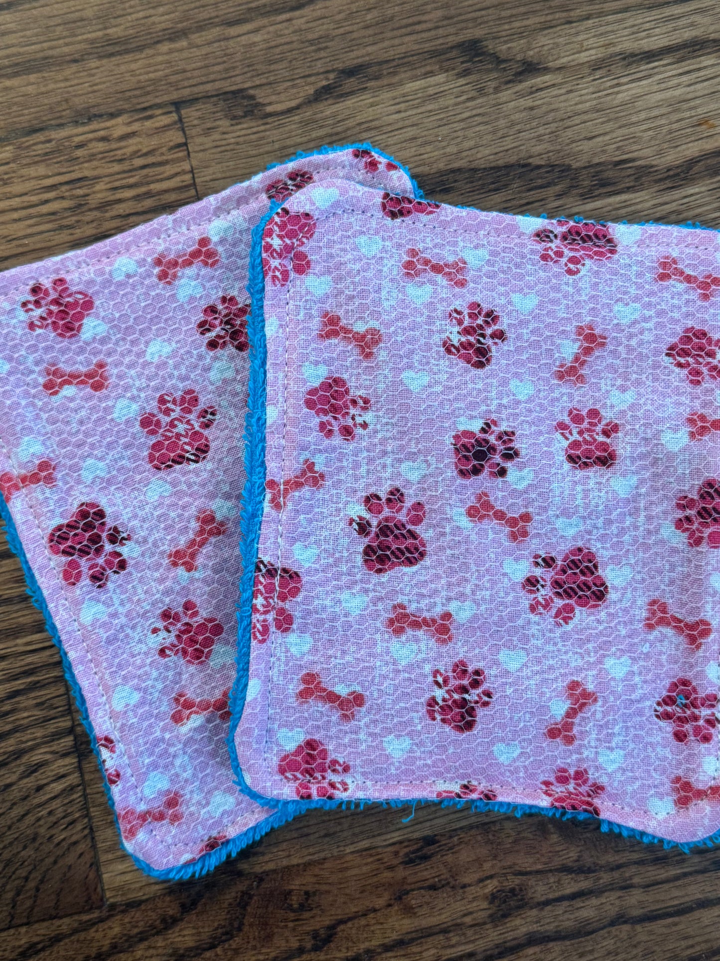 Dog Lover | Reusable Dual-Sided Dish Scrubber Set | 2-Pack Cotton & Terry Dish Cloths with Scrubbing Mesh | Eco-Friendly Kitchen Cleaning Cloths