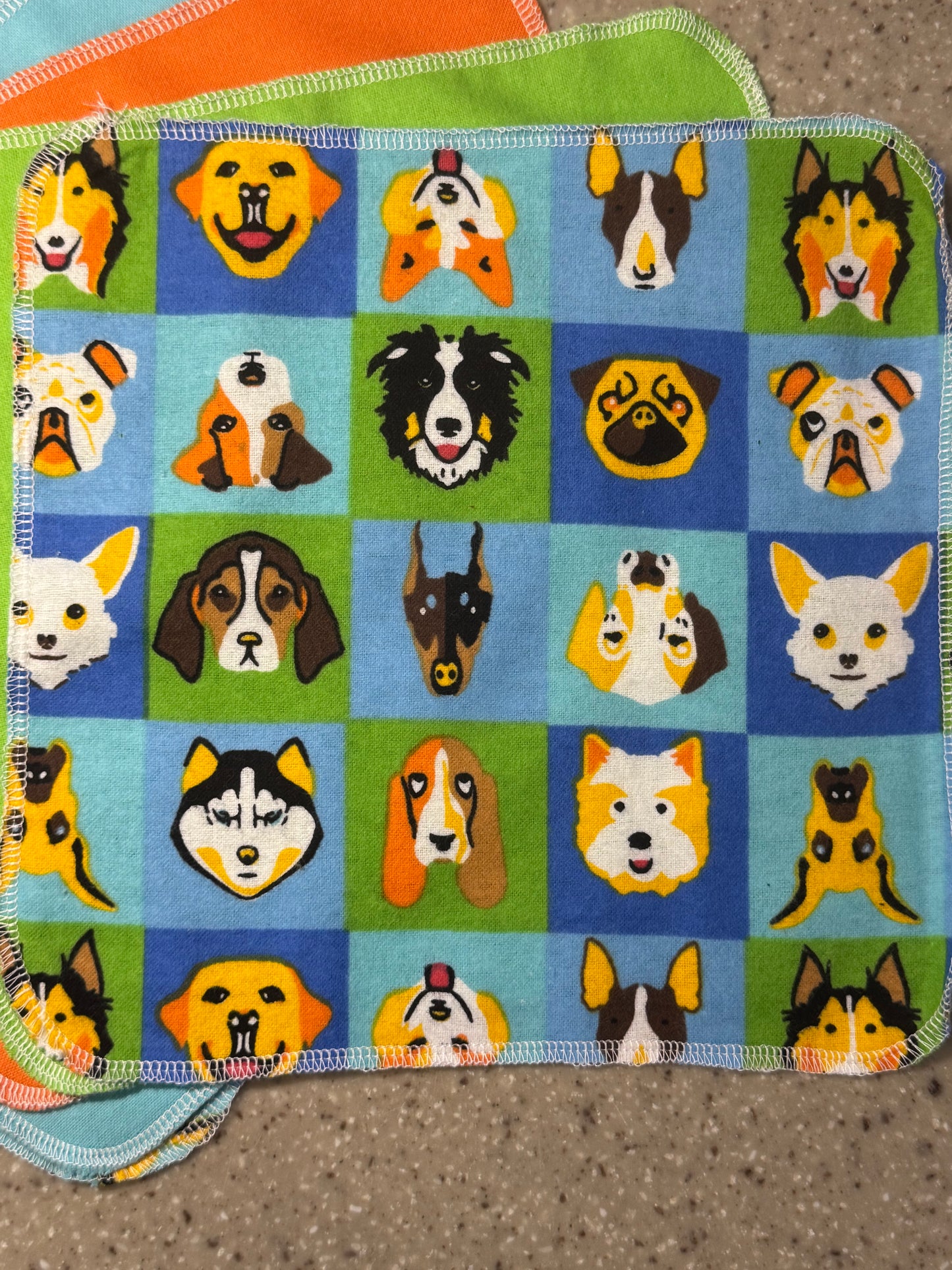 Dog Lover ~ Reusable Mop Pads | 100% Cotton Flannel | Washable & Eco-Friendly | Set of 5 | Fits Swiffer-Style Mops