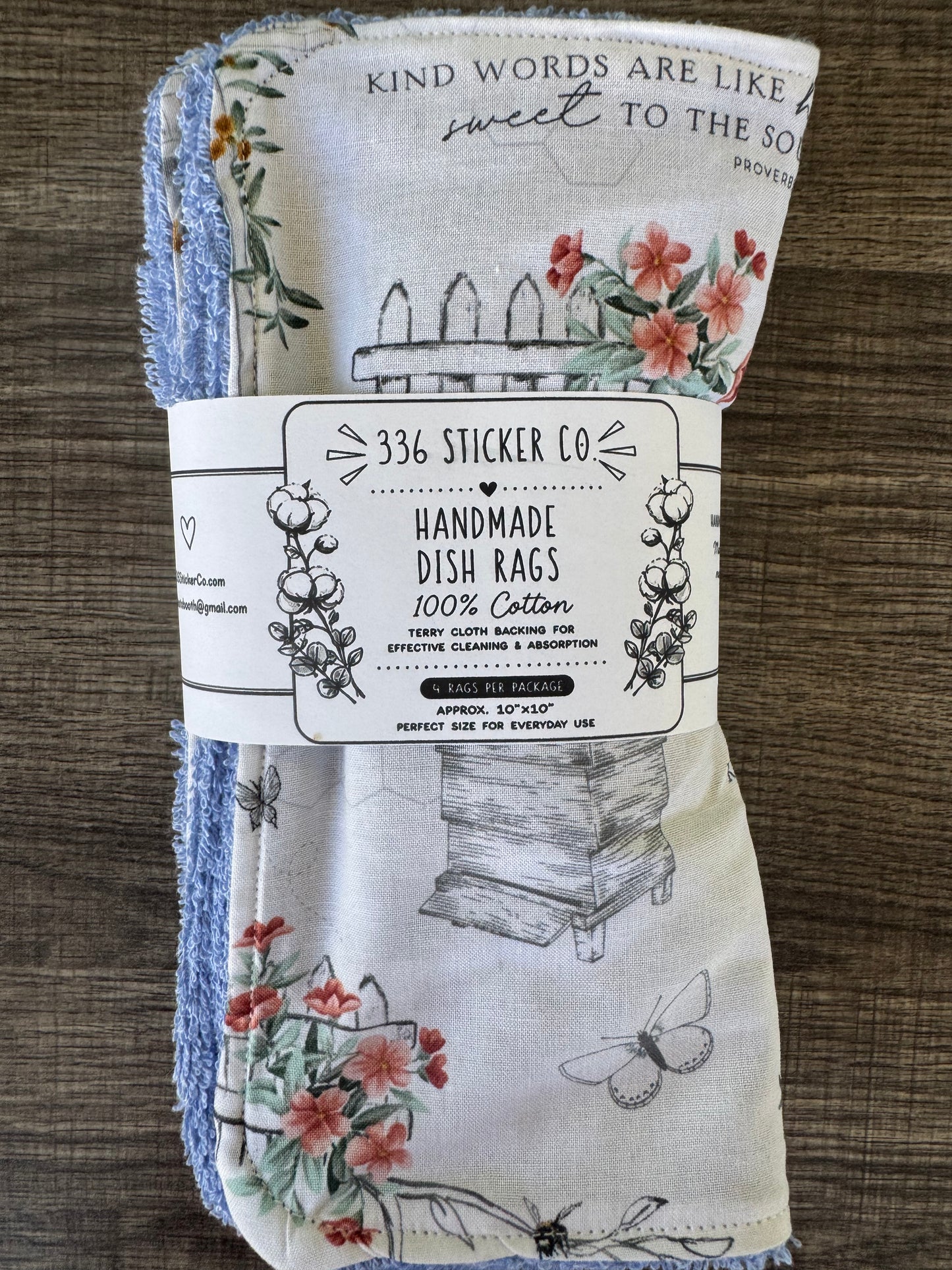 Birdhouse ~ Decorative Dishrags | 100% Cotton & Terry Cloth | Reusable Kitchen Cleaning Cloths | Set of 4 | 10" x 10"