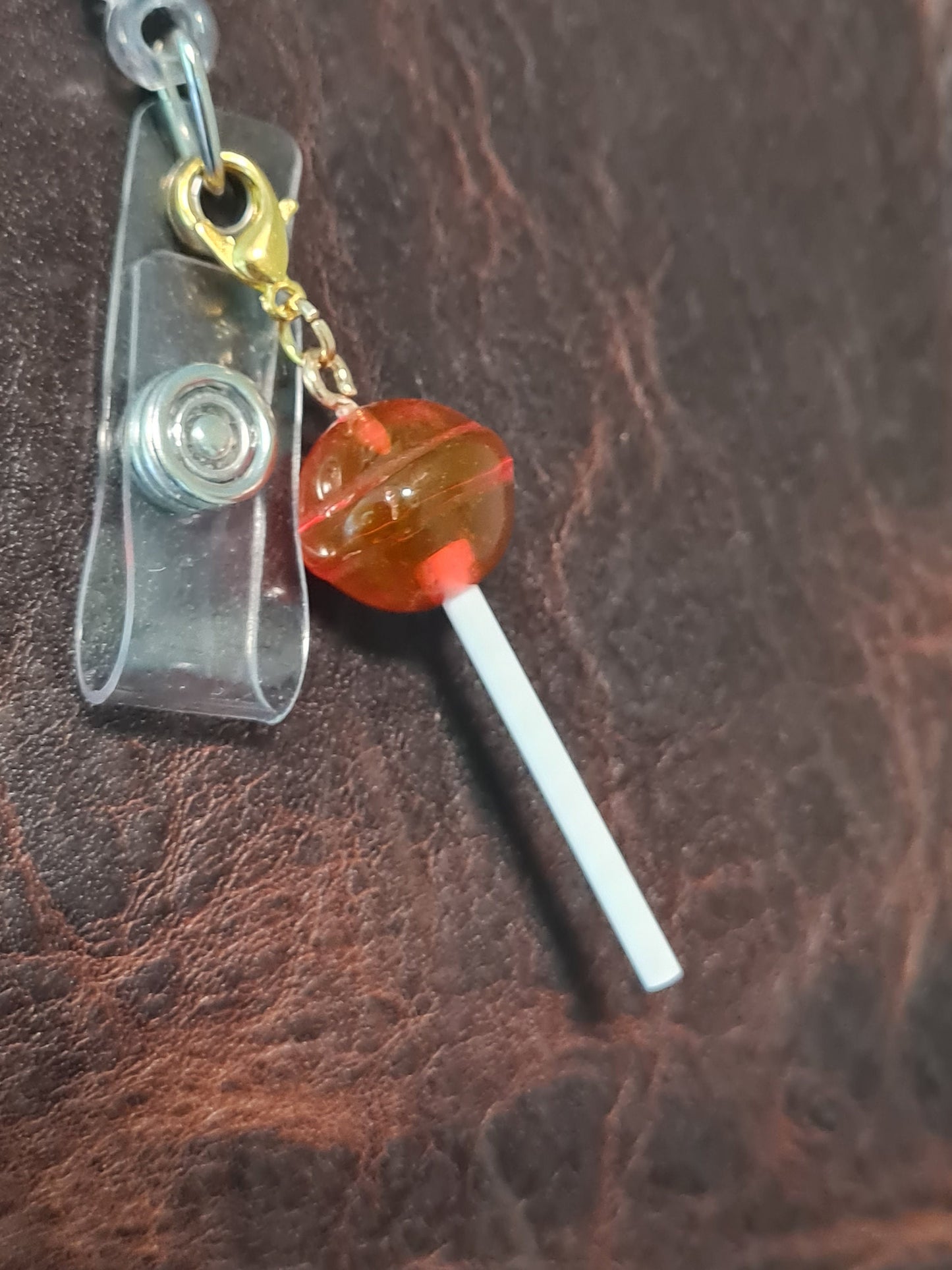 Lollipop ~ ID Badge Reel Charm ~ Sucker ~ Custom Made Charms ~ Badge Buddy ~ Badge Accessories