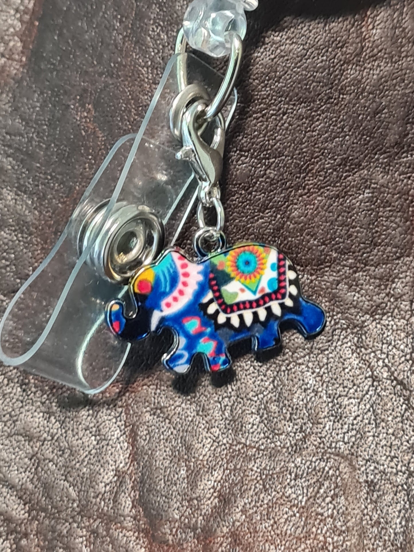 Lucky Elephant ~ ID Badge Reel Charm ~ Elephant ~ Custom Made Charms ~ Badge Buddy ~ Badge Accessories