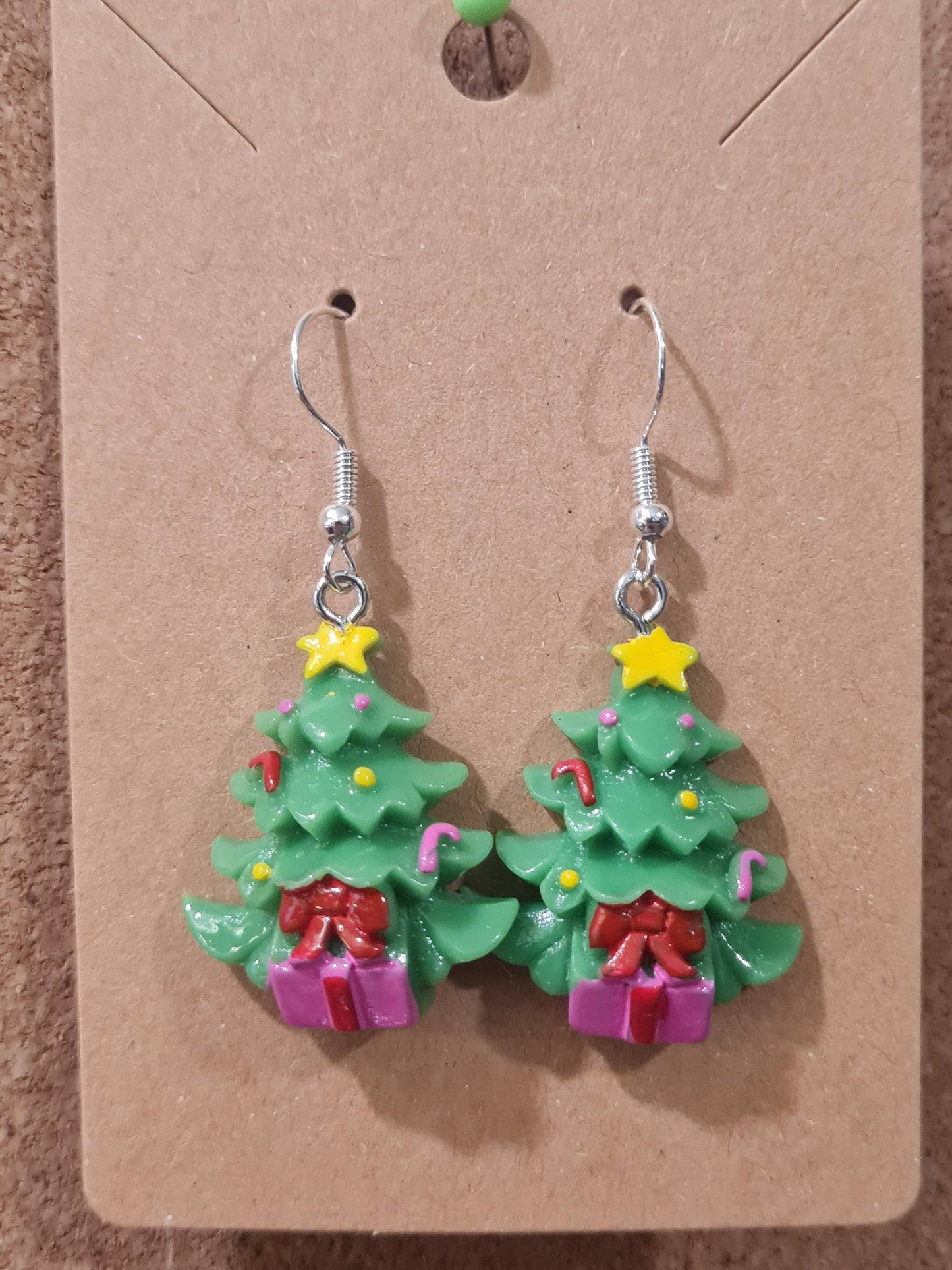 Christmas Tree Earrings ~ Stainless Fish Hook Posts ~ Christmas Earrings
