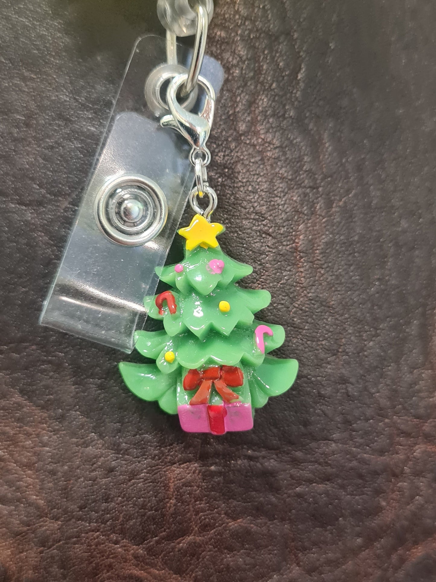 Christmas Tree ~ ID Badge Reel Charm ~ Custom Made Charms ~ Badge Buddy ~ Badge Accessories