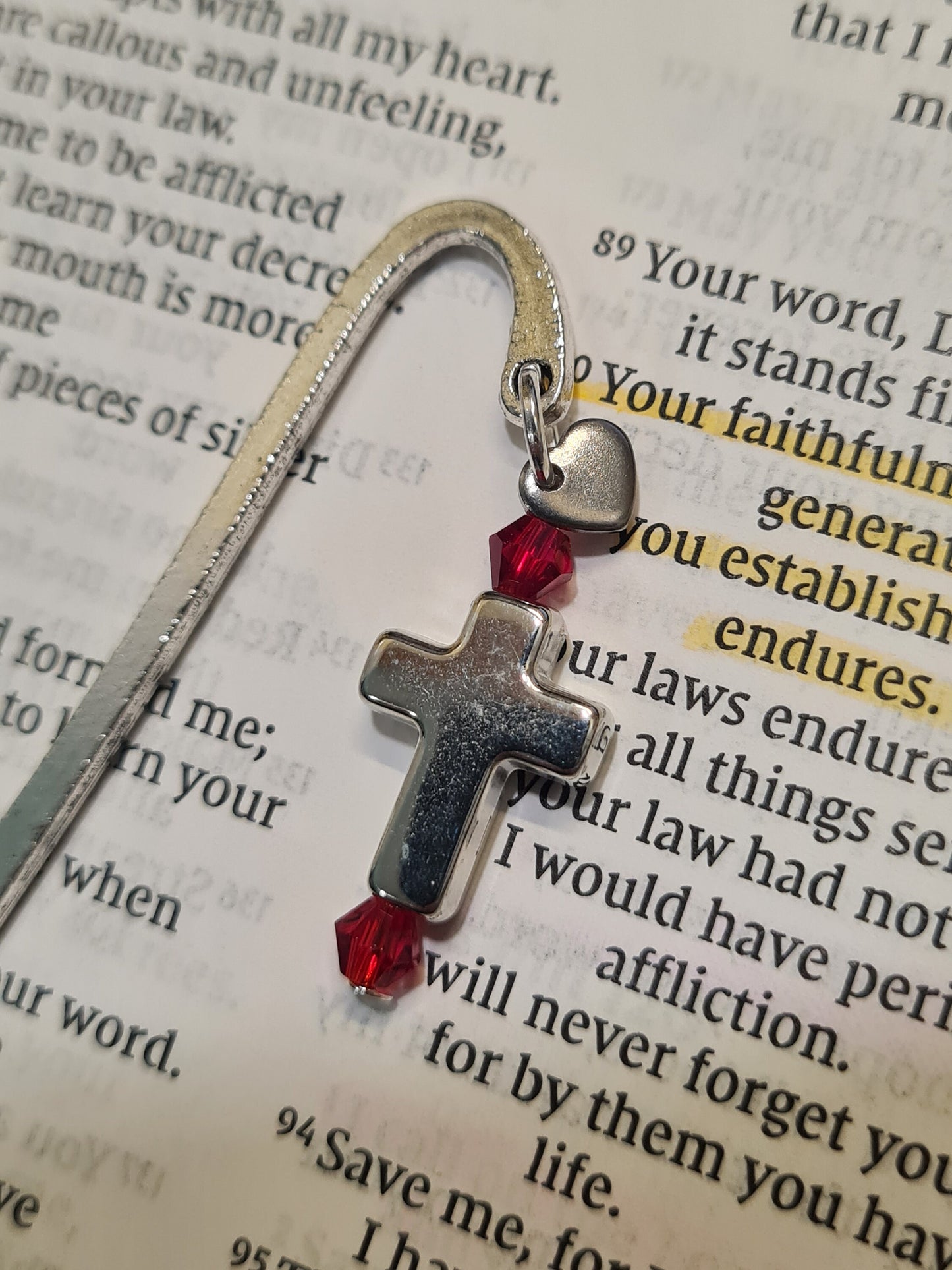 Cross Charm Bible Bookmark ~ Bookmark ~ Christian Bookmark