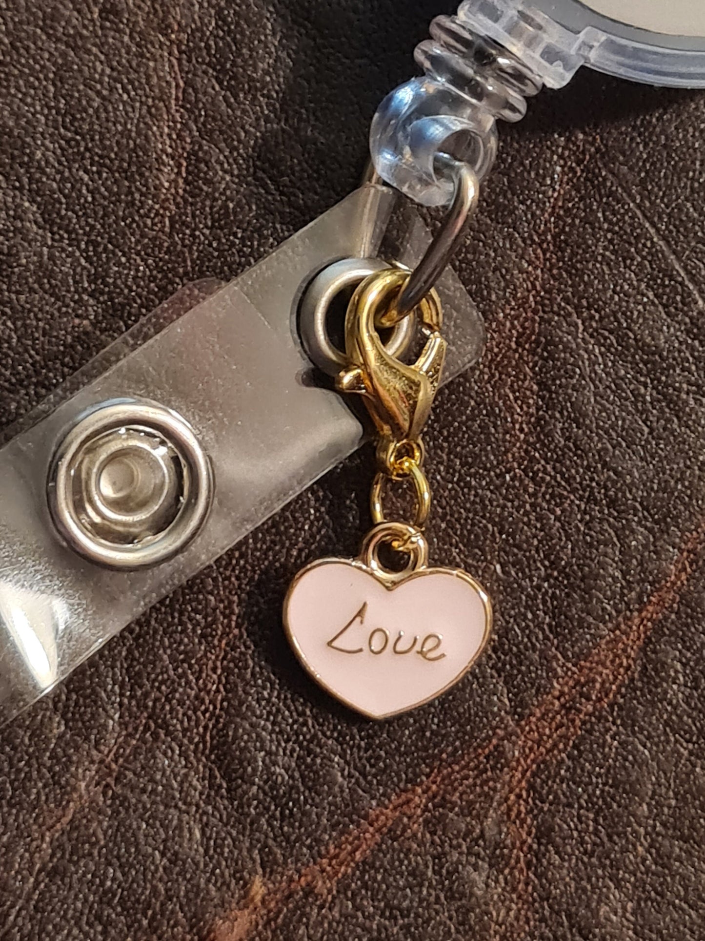 Valentine's Day ~ ID Badge Reel Charm ~ Custom Made Charms ~ ID Badge Charm ~ Badge Buddy ~ Badge Accessories