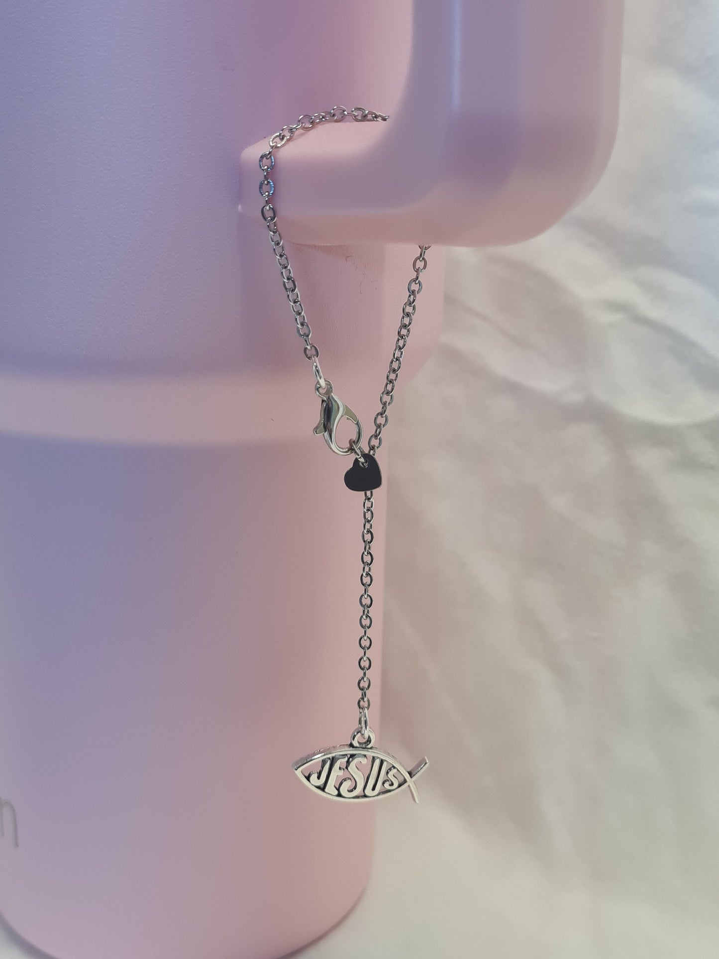 Jesus Fish Tumbler Charm ~ Stanley Cup Charm ~ Custom Made Charms ~ Christian Cup Charm ~ Cup Handle Charm ~ Ichthys Cup Charm