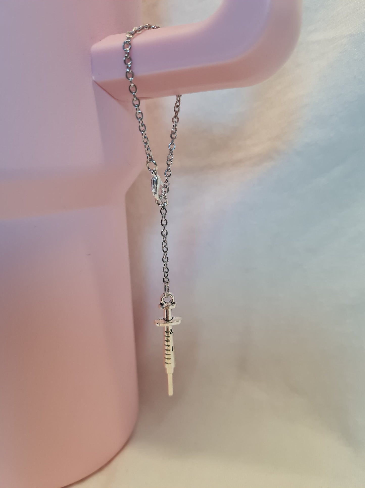 Hypodermic Needle Tumbler Charm ~ Stanley Cup Charm ~ Custom Made Charms ~ Cup Charm ~ Cup Handle Charm ~ Cup Accessory