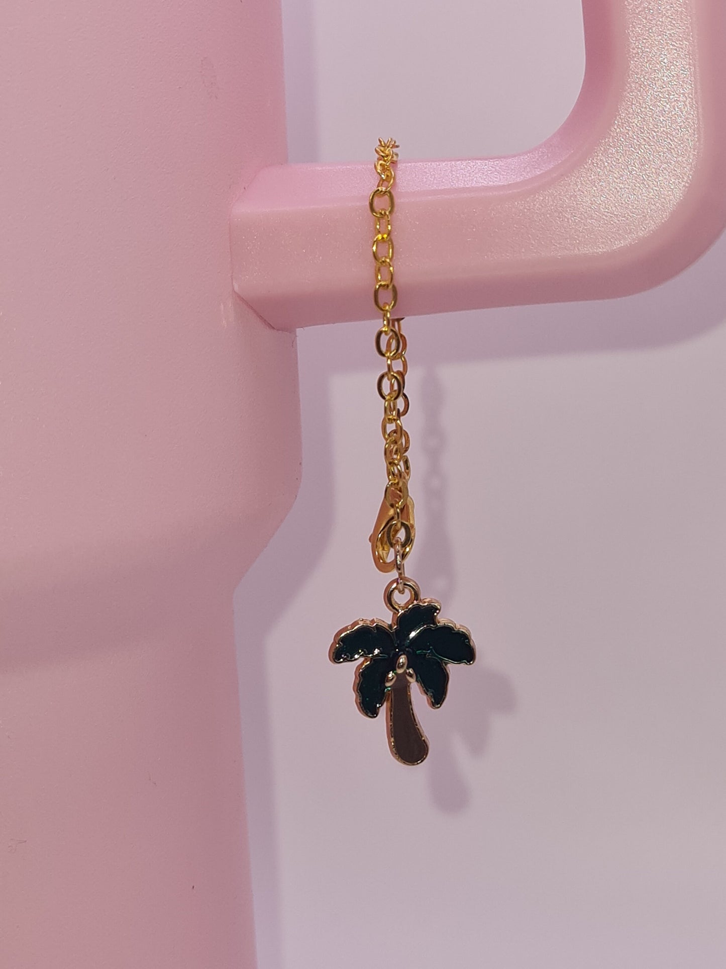 Palm Tree Tumbler Charm ~ Stanley Cup Charm ~ Custom Made Charms ~ Cup Charm ~ Cup Handle Charm ~ Beach Charm ~ Cup Accessory