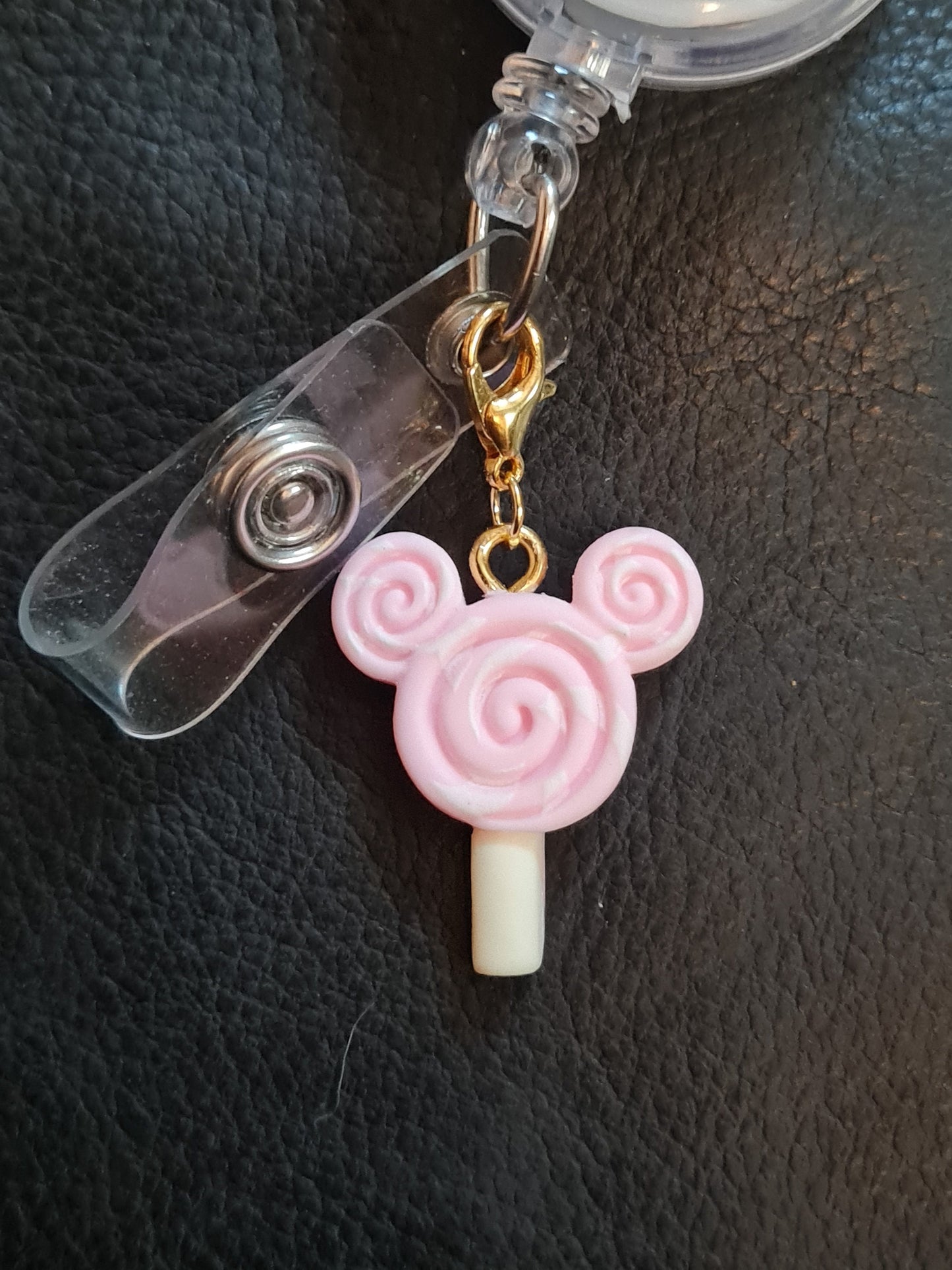 Cartoon Mouse Ice Cream ~ ID Badge Reel Charm ~ Custom Made Charms ~ Mickey Mouse ~ Badge Buddy ~ Badge Accessories