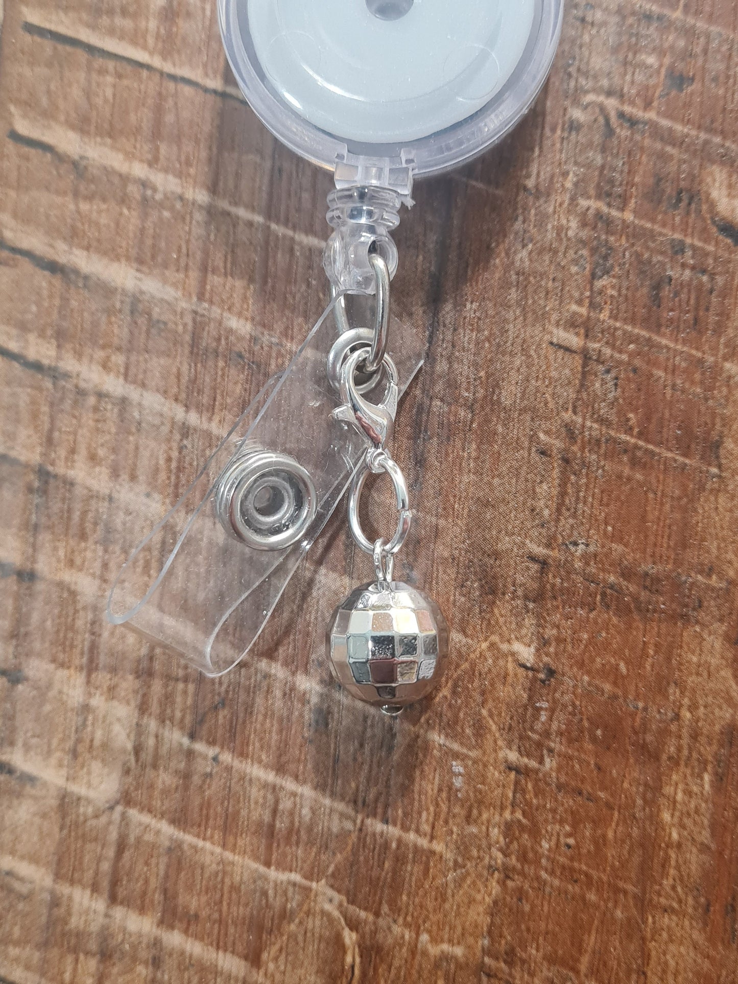 Disco Ball ~ ID Badge Reel Charm ~ Custom Made Charms ~ Badge Buddy ~ Badge Accessories ~ Dancing Queen ~ Badge Charm