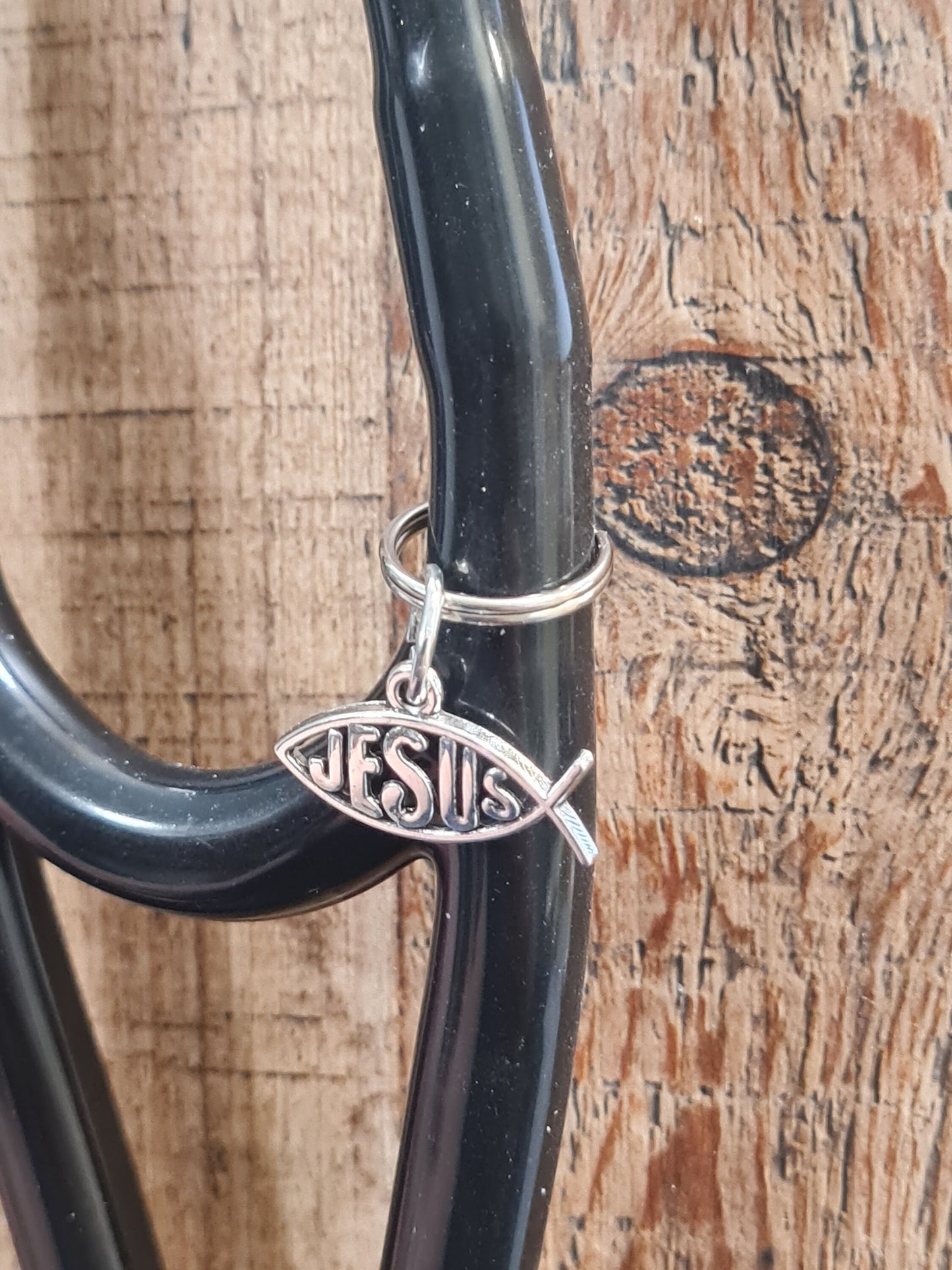 Jesus Fish ~ Stethoscope Charm ~ RN Charm ~ Medical Stethoscope Charm ~ Christian Charm ~ Physician Charm ~ Stethoscope Tag ~ OT ~ Jesus