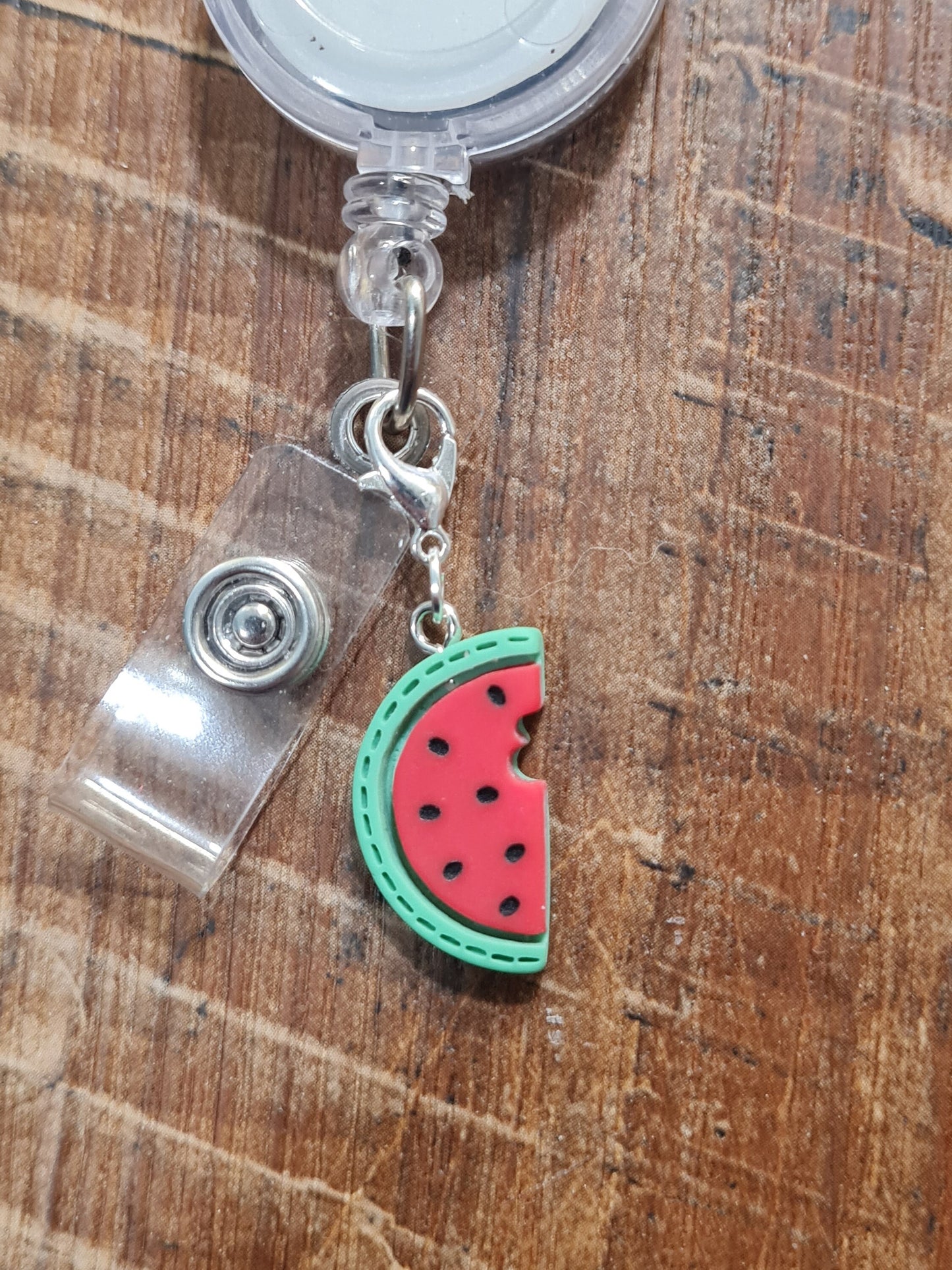 Watermelon ~ ID Badge Reel Charm ~ Custom Made Charms ~ Badge Buddy ~ Badge Accessories ~ Fruit Charm ~ Badge Charm ~ Summer Fruit