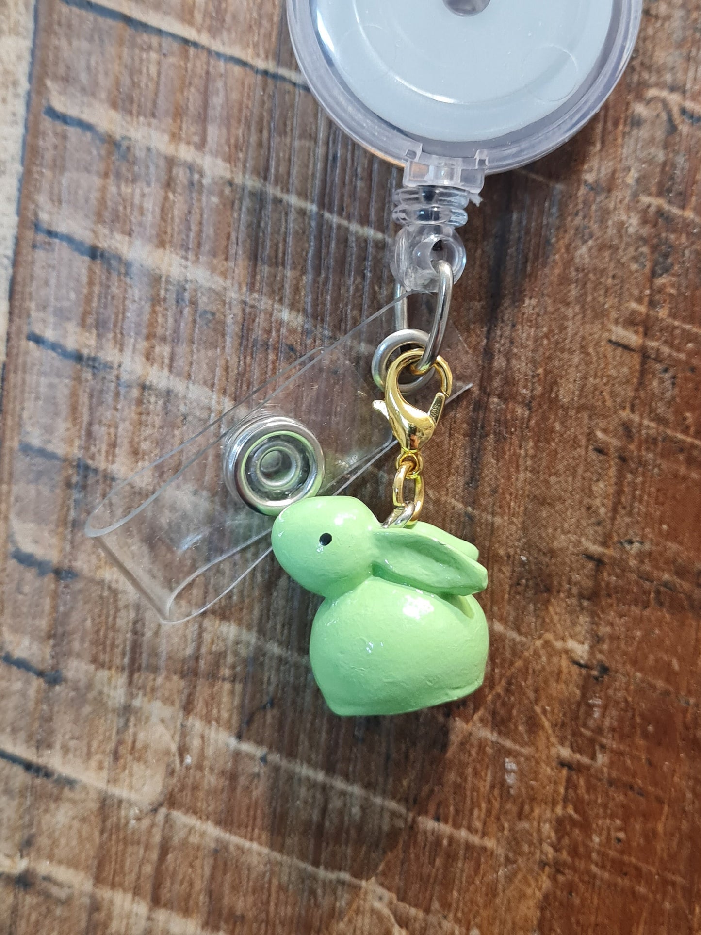 Easter Bunny ~ ID Badge Reel Charm ~ Custom Made Charms ~ Easter ~ Badge Buddy ~ Badge Accessories ~ Easter Charm ~ Badge Charm