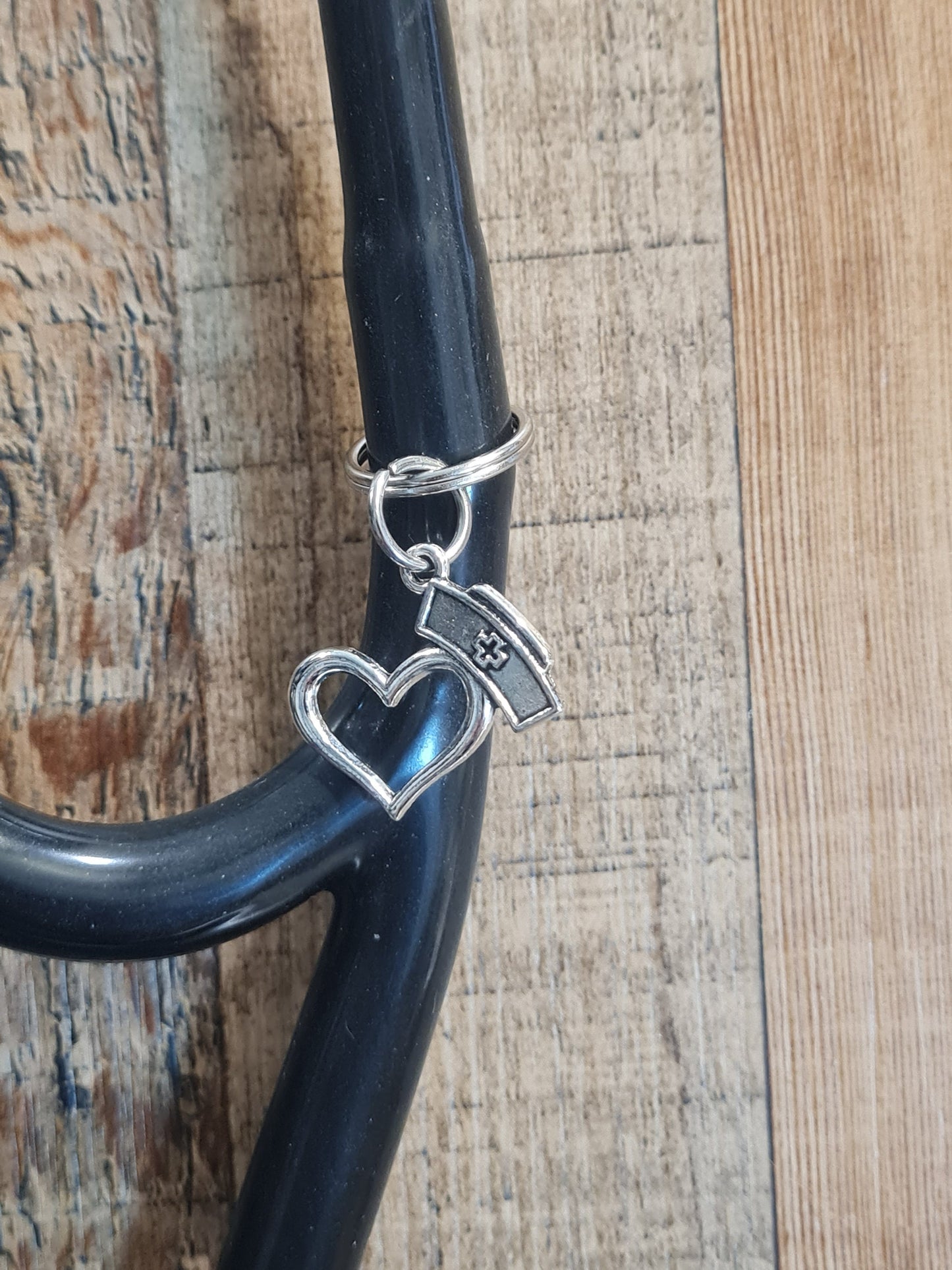 Nurse Cap ~ Stethoscope Charm ~ RN Charm ~ Medical Stethoscope Charm ~ Physician Charm ~ Stethoscope Tag ~ OT ~ PT ~ Nursing