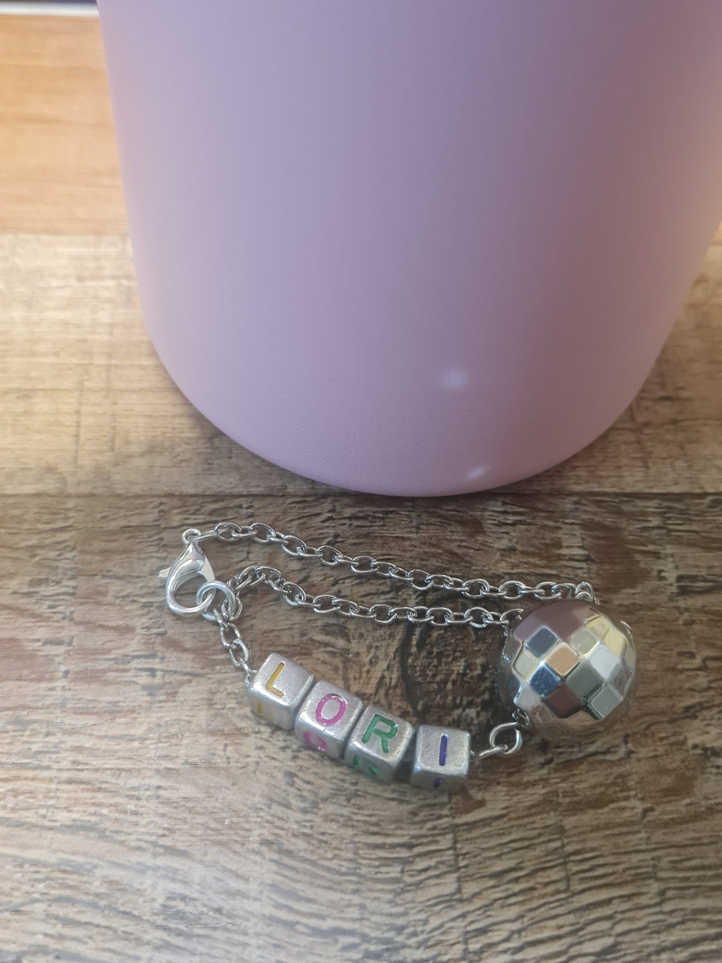 Disco Ball Personalized Tumbler Charm ~ Stanley Cup Charm ~ Custom Made Charms ~ Handle Charm ~ Cup Accessory