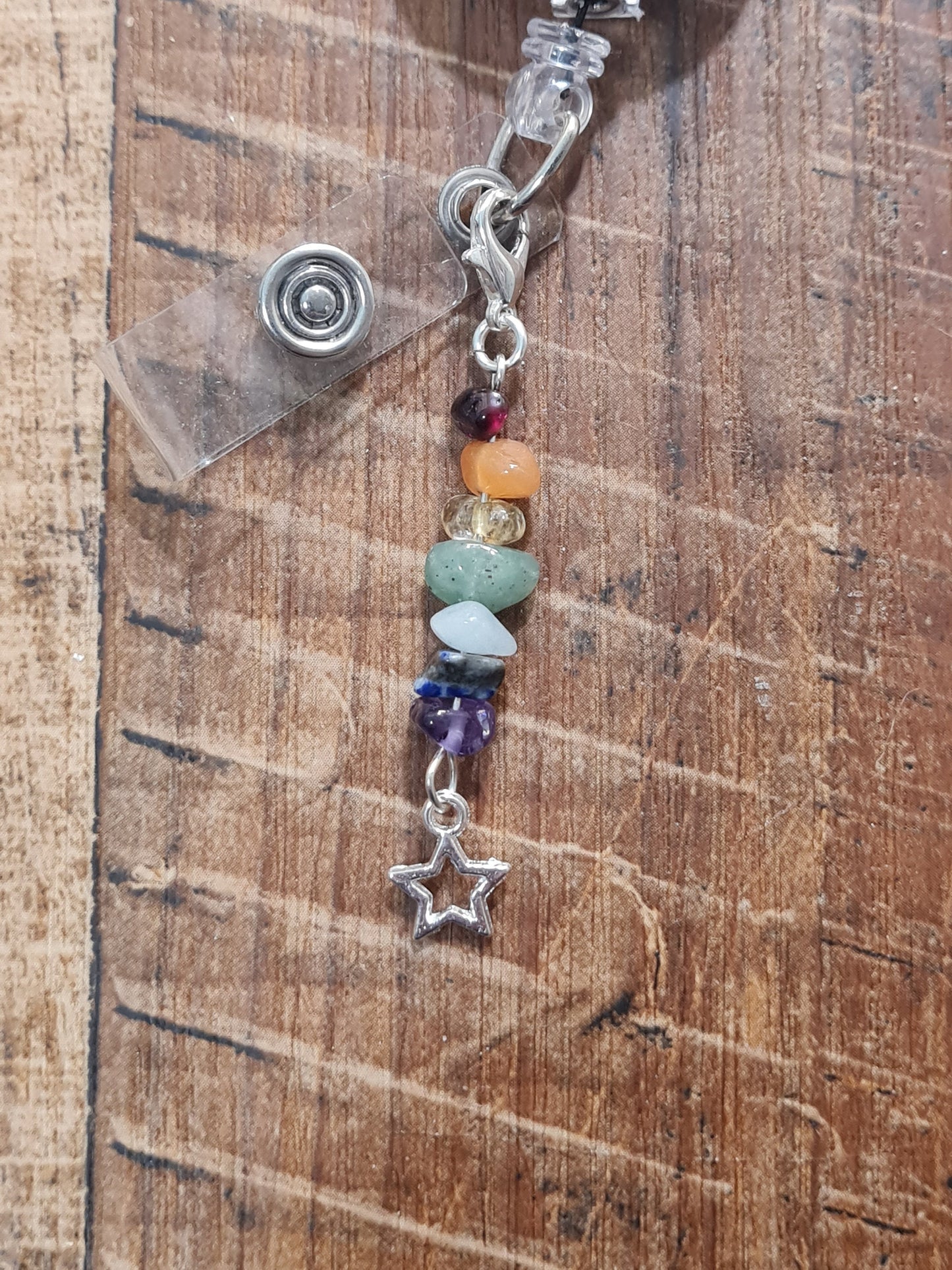 Chakra ~ ID Badge Reel Charm ~ Custom Made Charms ~ Badge Buddy ~ Badge Accessories ~ Natural Stone