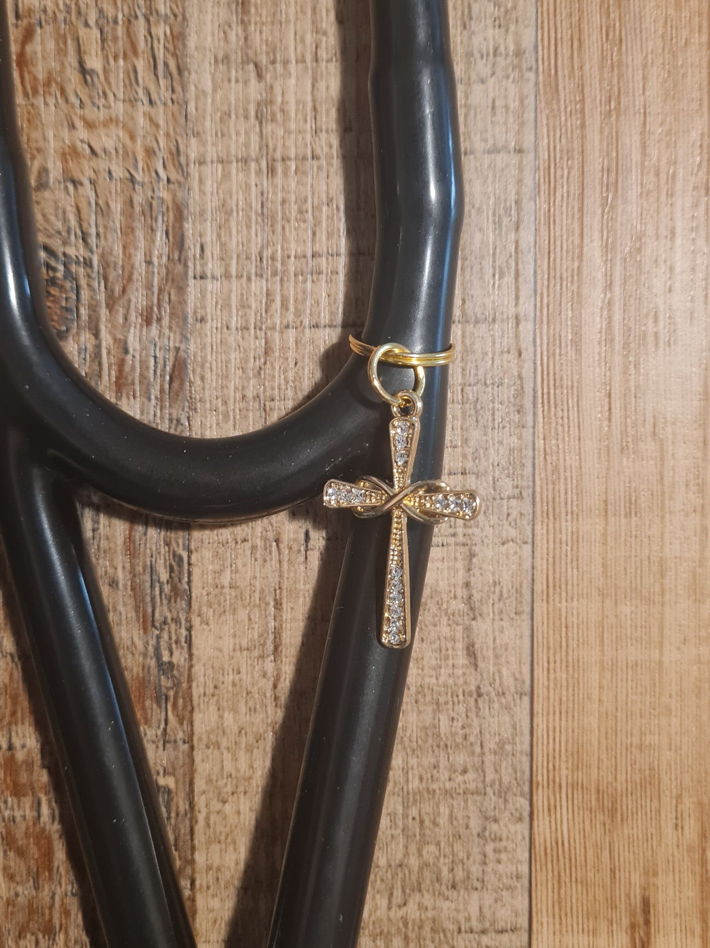 Sparkling Cross ~ Stethoscope Charm ~ RN Charm ~ Medical Stethoscope Charm ~ Christian Charm ~ Physician Charm ~ Stethoscope Tag ~ OT ~ RT