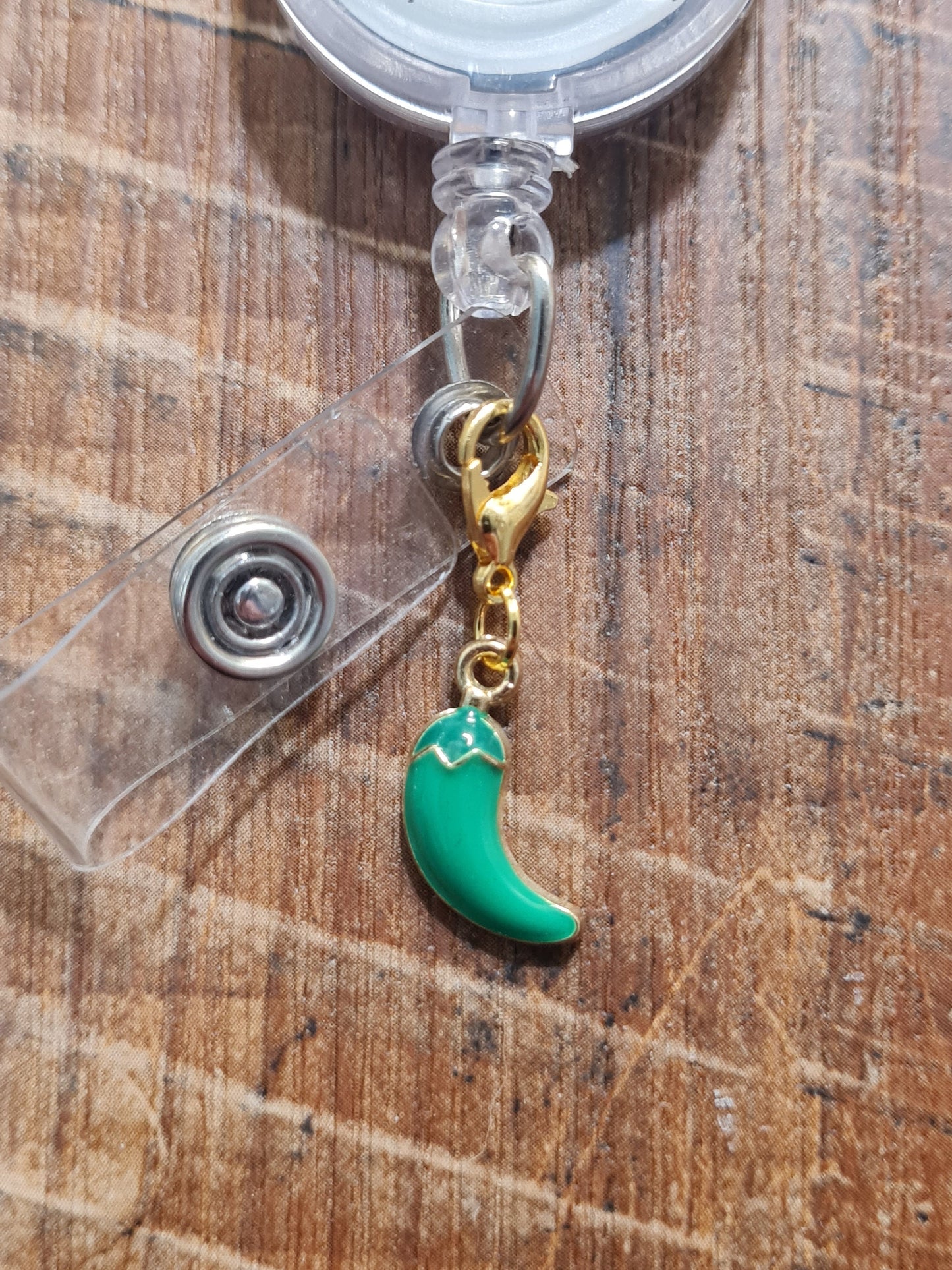Peppers Charm ~ ID Badge Reel Charm ~ Custom Made Charms ~ Badge Buddy ~ Badge Accessories ~ Jalapeño Peppers ~ Pepper Charm