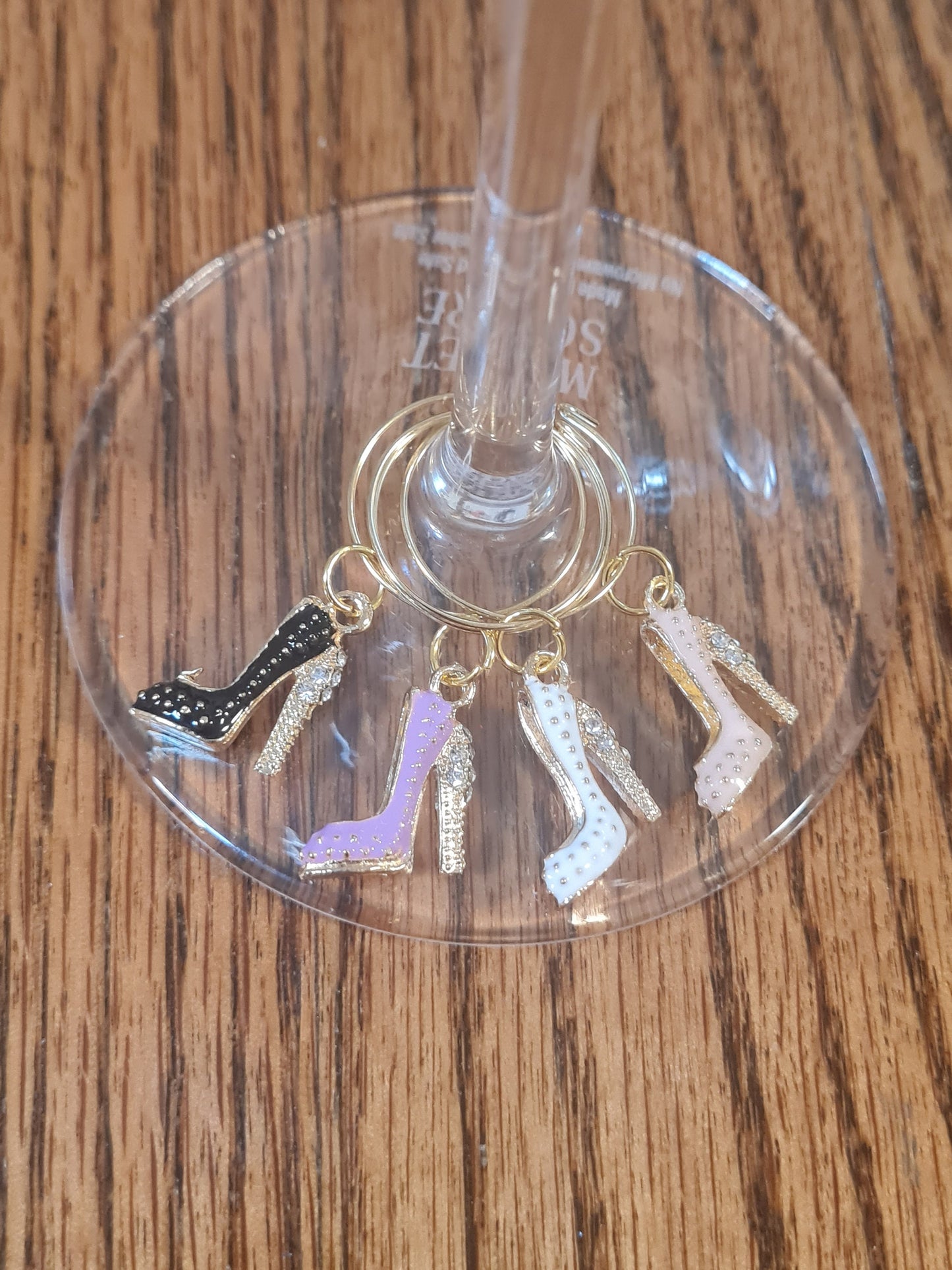 Set of 4 Wine Glass Charms ~ High Heels ~ Stilettos ~ Cocktail Charms ~ Housewarming Gift ~ Bachelorette Party ~ Wedding ~ Wine Charm