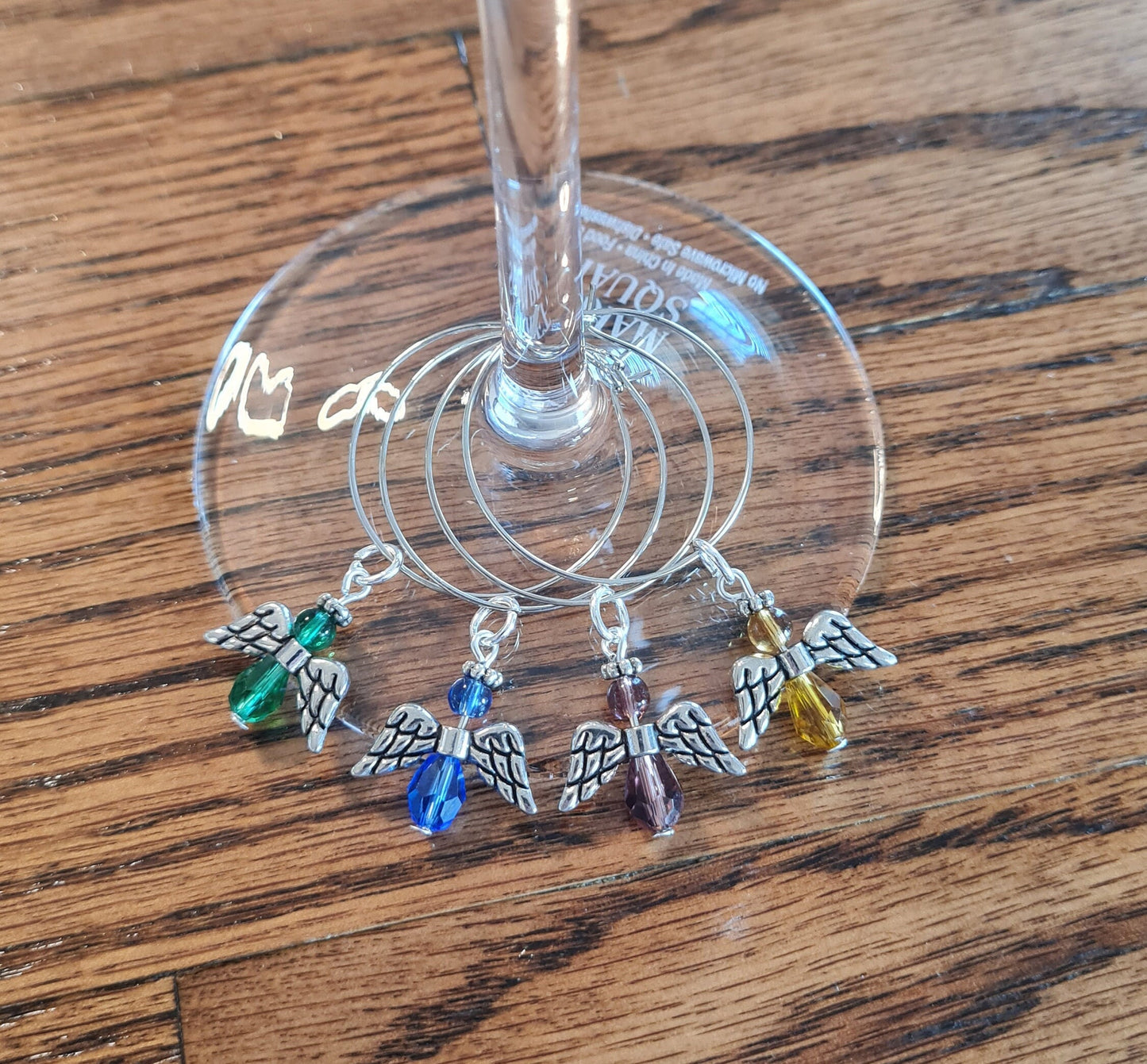 Set of 4 Wine Glass Charms ~ Angels ~ Angel ~ Cocktail Charms ~ Housewarming Gift ~ Wedding Gift ~ Wine Charm