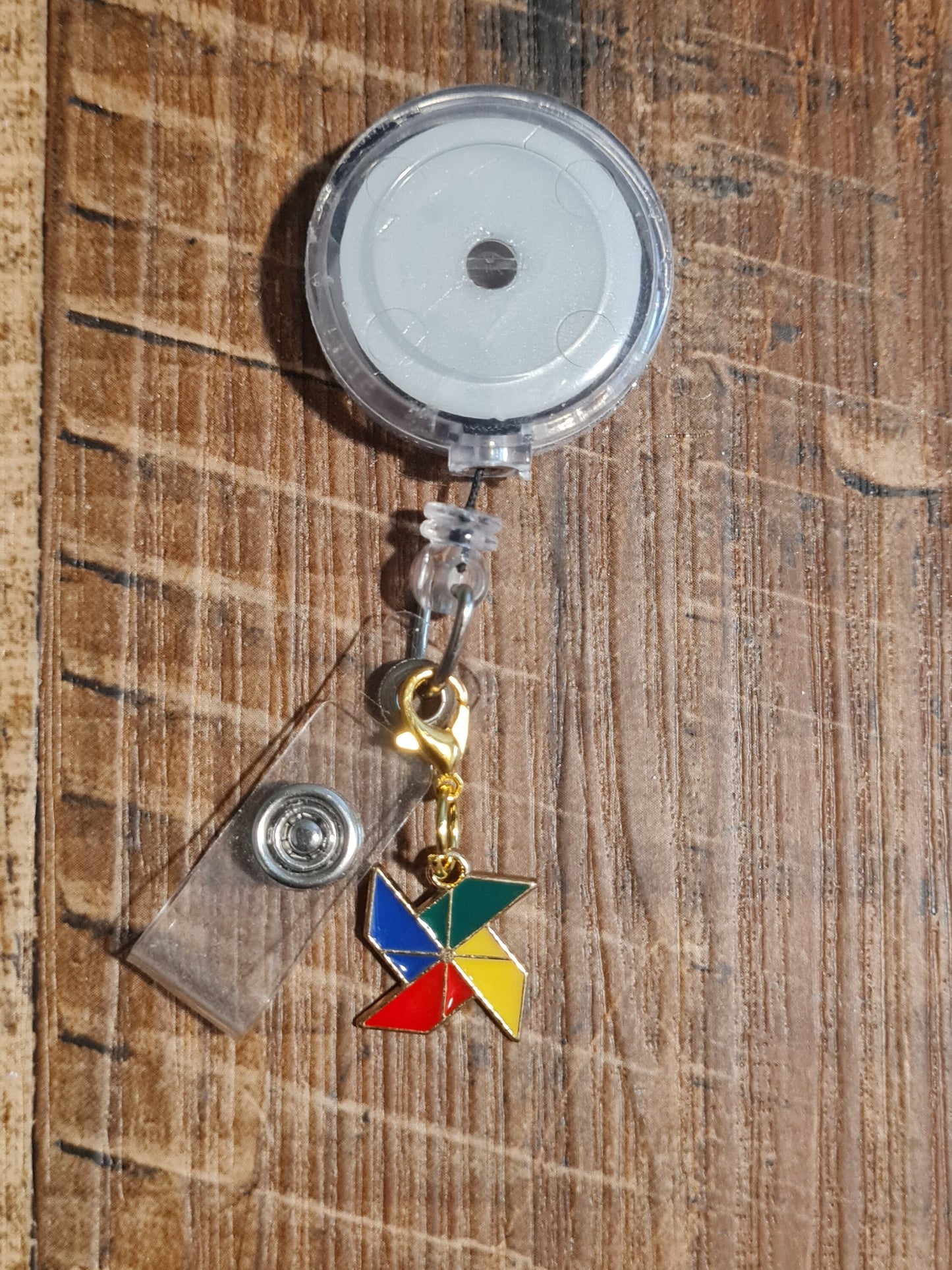 Pinwheel ~ ID Badge Reel Charm ~ Custom Made Charms ~ Badge Buddy ~ Badge Accessories