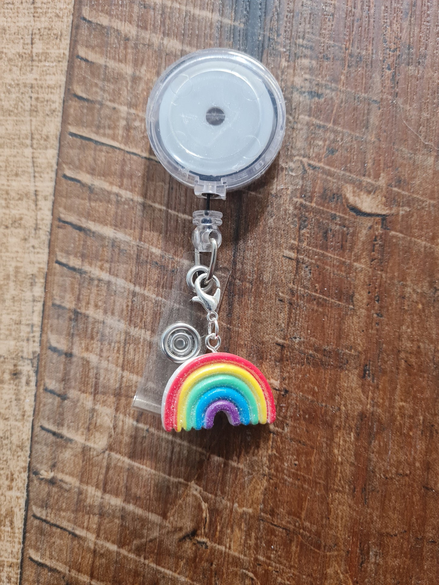 Rainbow ~ ID Badge Reel Charm ~ Custom Made Charms ~ Badge Buddy ~ Badge Accessories ~ LGBTQ Charm