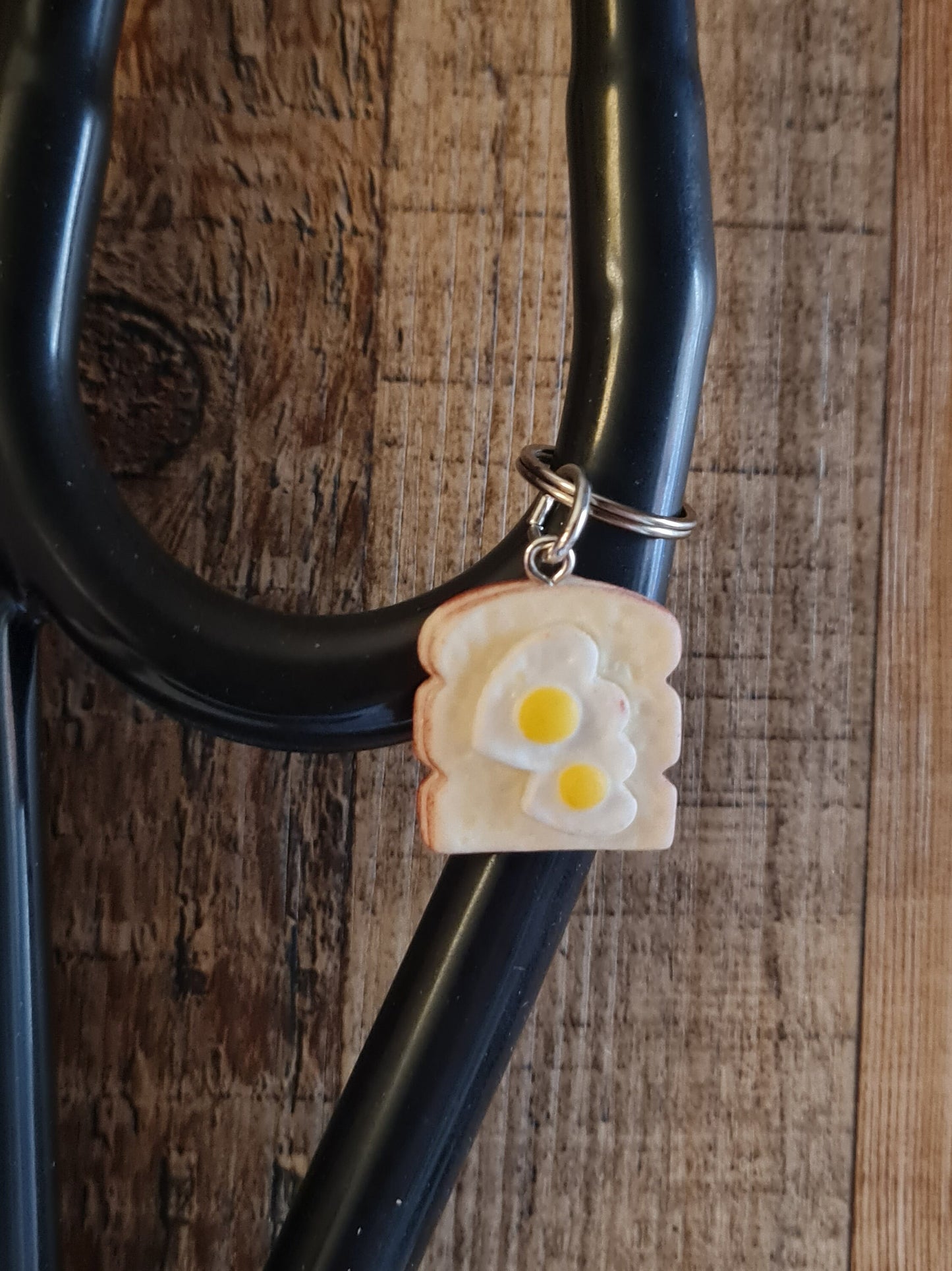 Egg Toast ~ Stethoscope Charm ~ RN Charm ~ Medical Stethoscope Charm ~ Physician Charm ~ Stethoscope Tag ~ OT ~ PT ~ Breakfast Charm