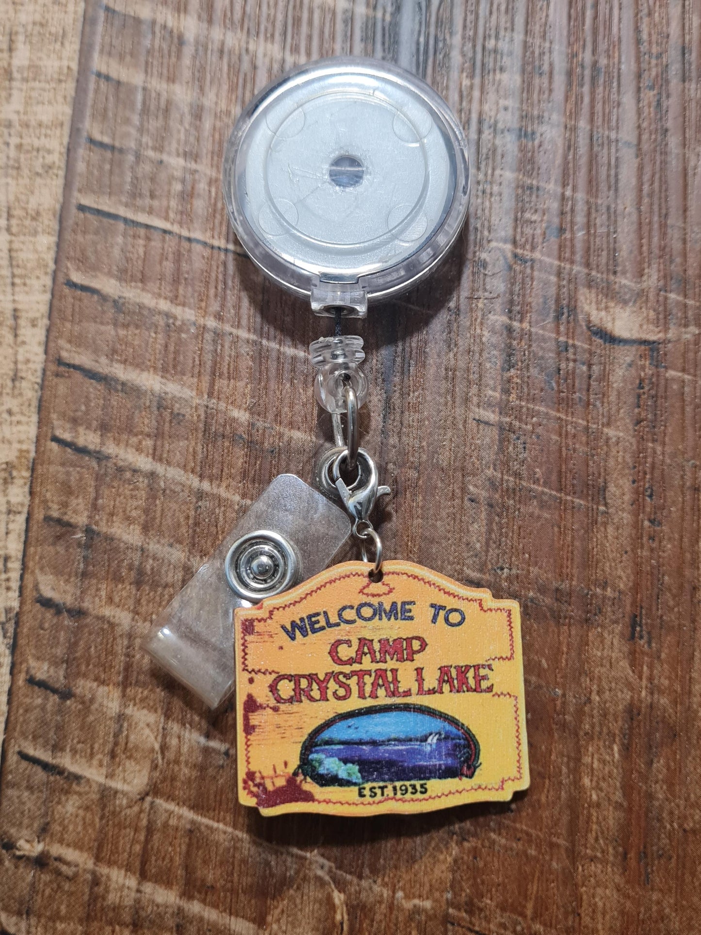 Horror Movie Charm ~ ID Badge Reel Charm ~ Custom Made Charms ~ Badge Buddy ~ Badge Accessories ~ Work Badge Charm ~ Scary Movie Fan