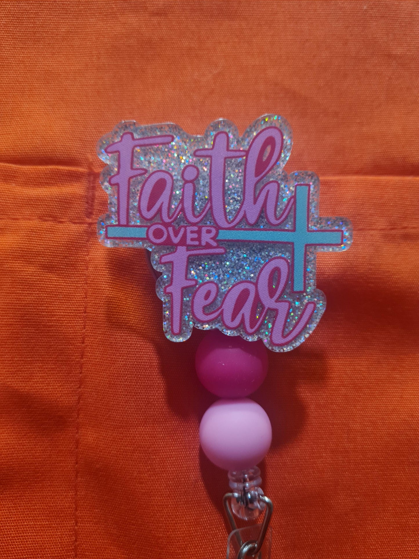 Faith Over Fear Badge Reel ~ Health Care Badge Reel ~ Medical Badge Reel ~ Faith Badge Reel ~ Religious Badge ~ Christian Badge Reel