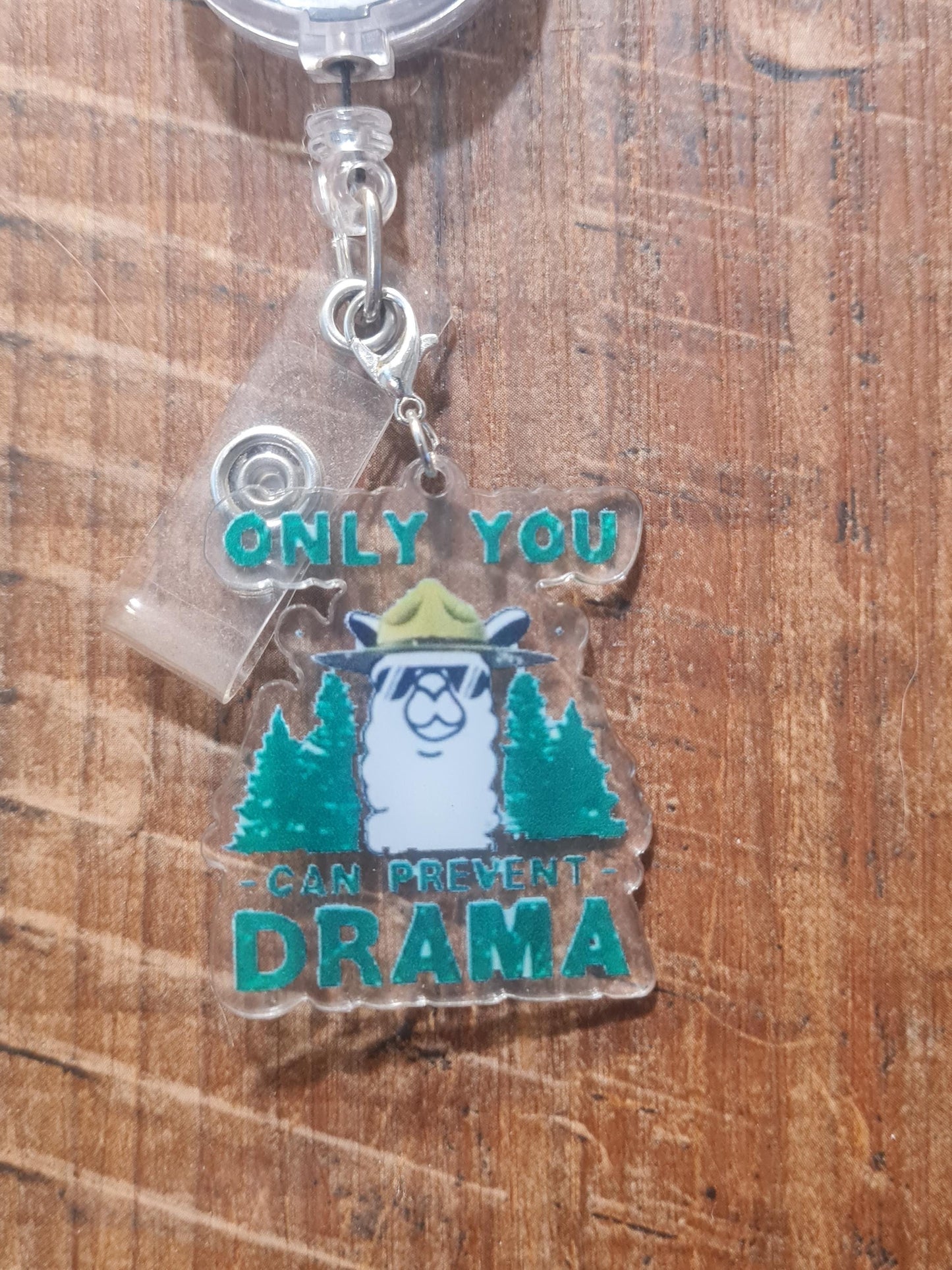 Only You Can Prevent Drama Badge Charm ~ ID Badge Reel Charm ~ Dramatic Co-Worker ~ Badge Buddy ~ Badge Accessories ~ ID Badge Charm ~ Drama