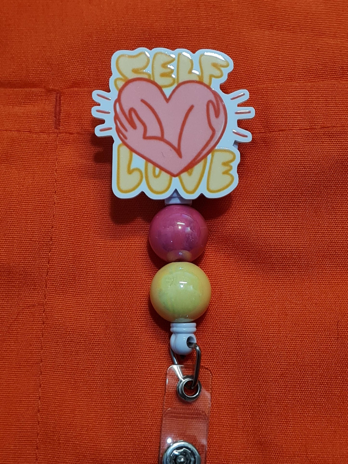 Self Love Badge Reel ~ ID Badge Reel ~ Hippie Badge Reel ~ Love Yourself Badge Reel ~ Work Badge ~ Medical Badge Reel ~ RN Badge Reel