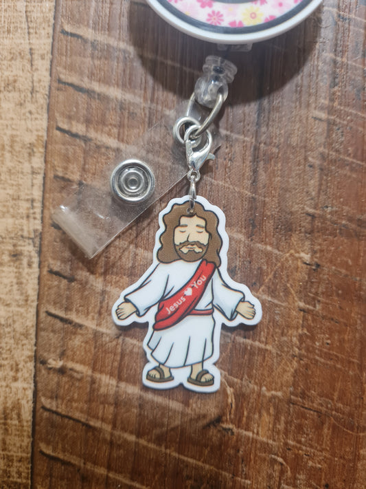 "Little Jesus" Faith ID Badge Charm - Christian Badge Accessory for Nurses and Doctors - Compassionate Care Medical Flair and Religious Gift