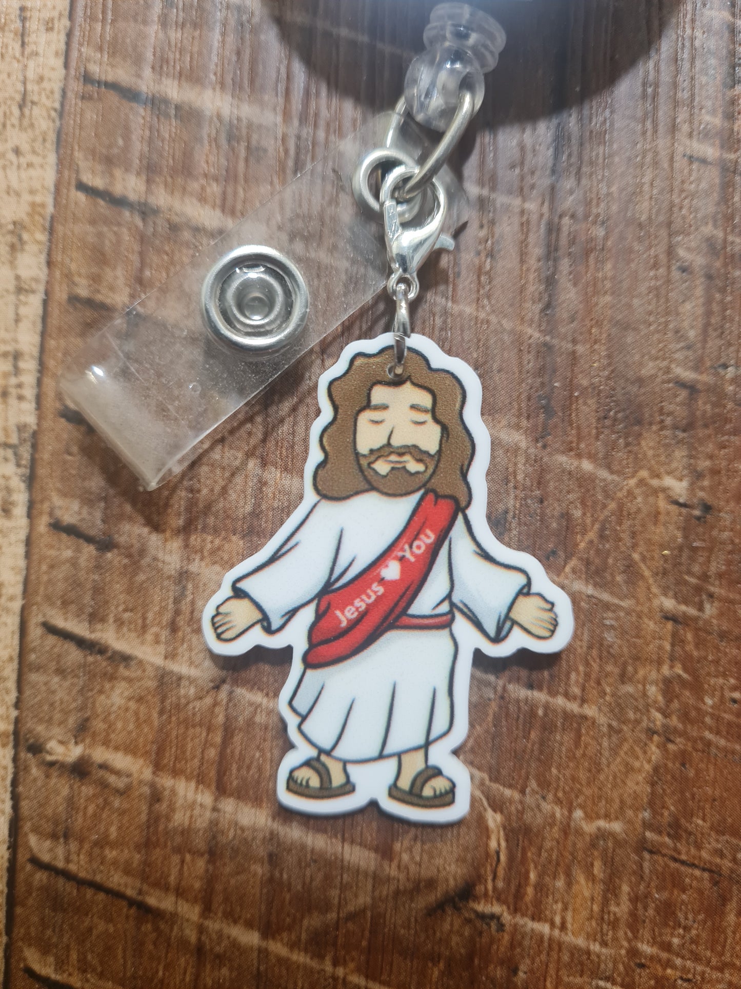 "Little Jesus" Faith ID Badge Charm - Christian Badge Accessory for Nurses and Doctors - Compassionate Care Medical Flair and Religious Gift