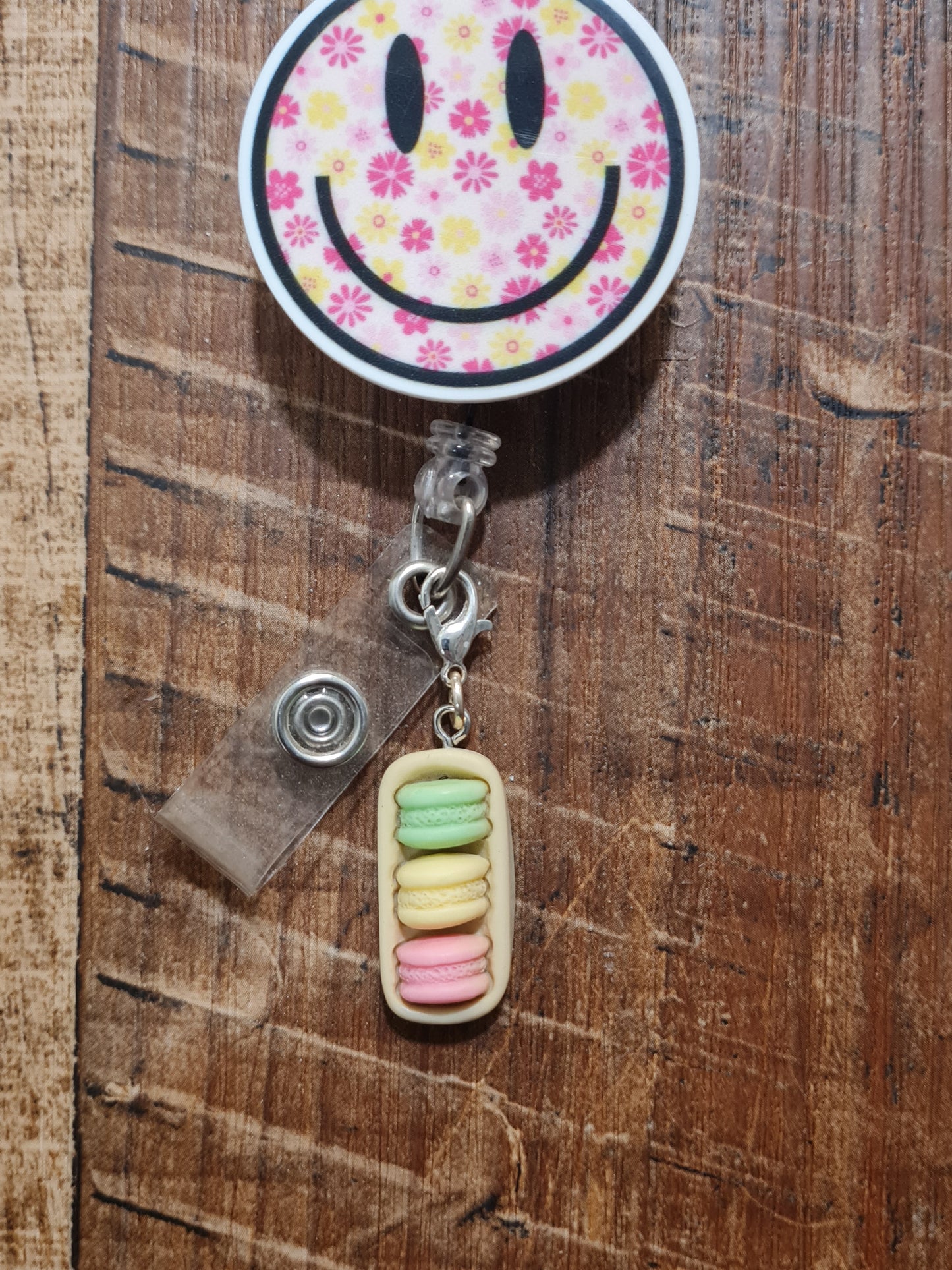 Macaroon ~ ID Badge Reel Charm ~ Custom Made Charms ~ Badge Buddy ~ Badge Accessories