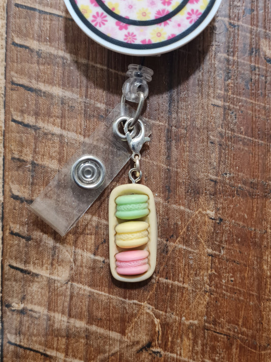 Macaroon ~ ID Badge Reel Charm ~ Custom Made Charms ~ Badge Buddy ~ Badge Accessories