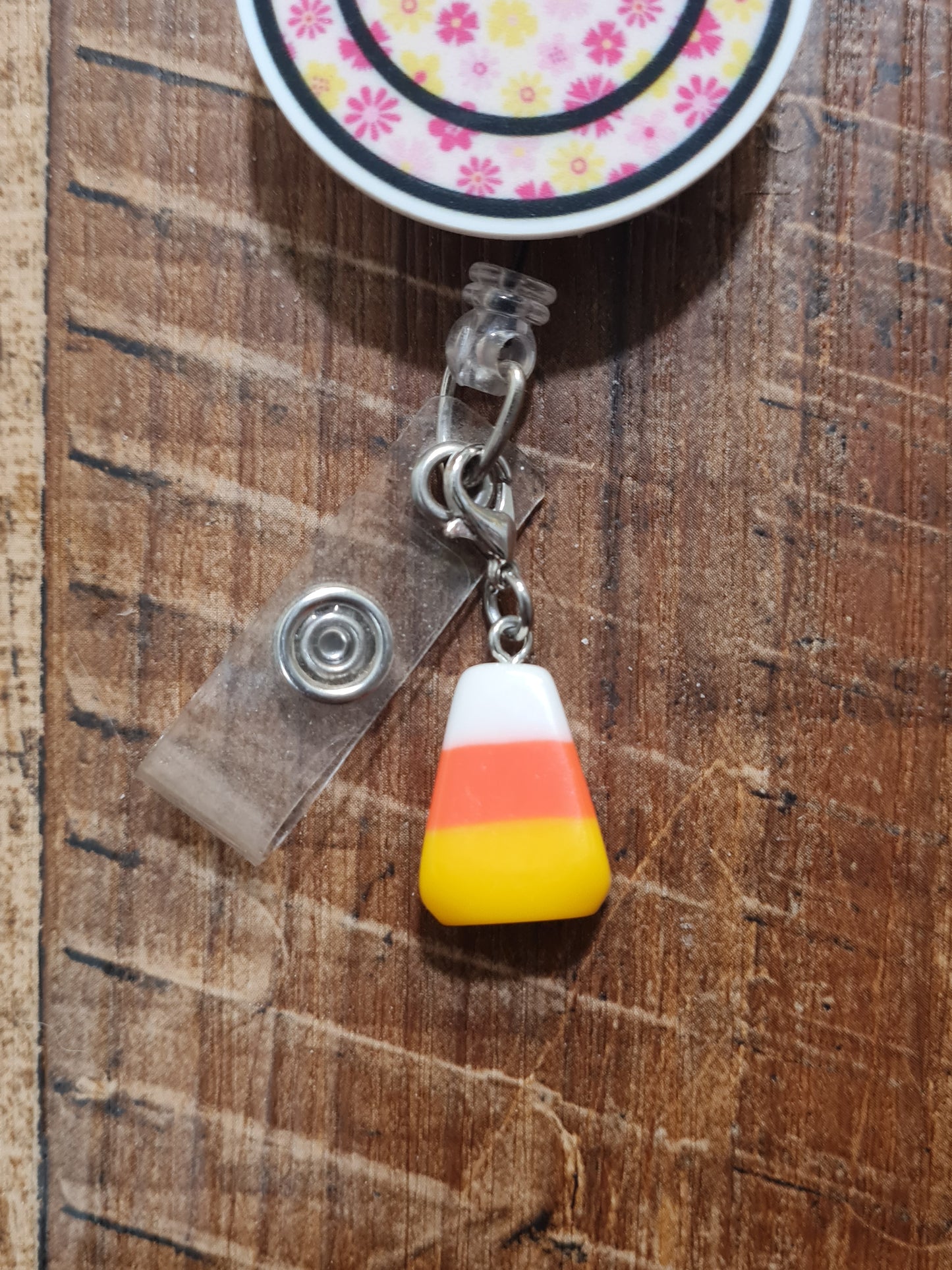 Halloween ~ Candy Corn ~ ID Badge Reel Charm ~ Custom Made Charms ~ Badge Buddy ~ Badge Accessories