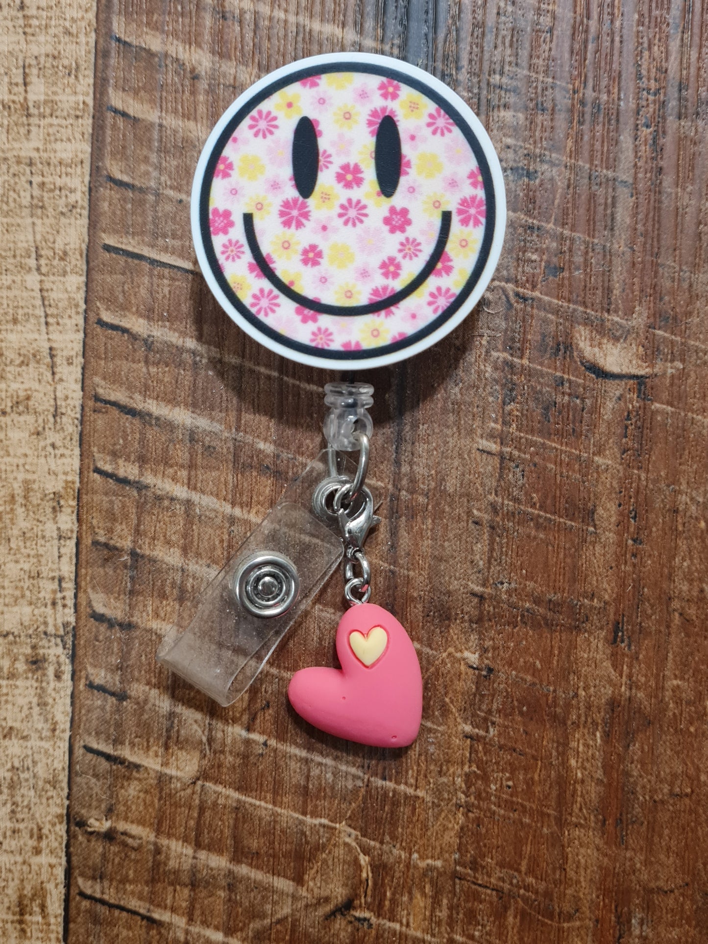 Valentine's Day ID Badge Charm - Pink Heart Accessory for Nurses and Teachers - Seasonal Holiday Dangle for Stethoscopes and Badge Reels